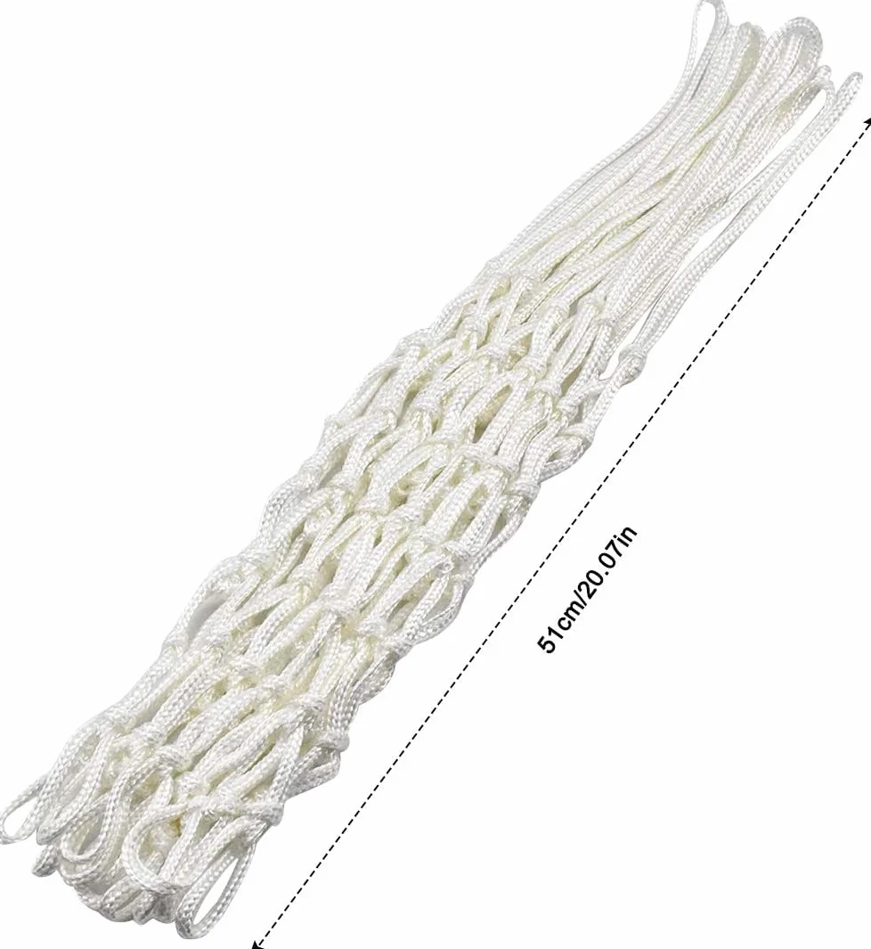 Filet Panier Basket,Filet Panier Basket Exterieur,Filet Basket,Filet de Basketball, Nylon,Filet de Basketball Intérieur,12 Boucles Basketball Net,Filet de Basket de Remplacement