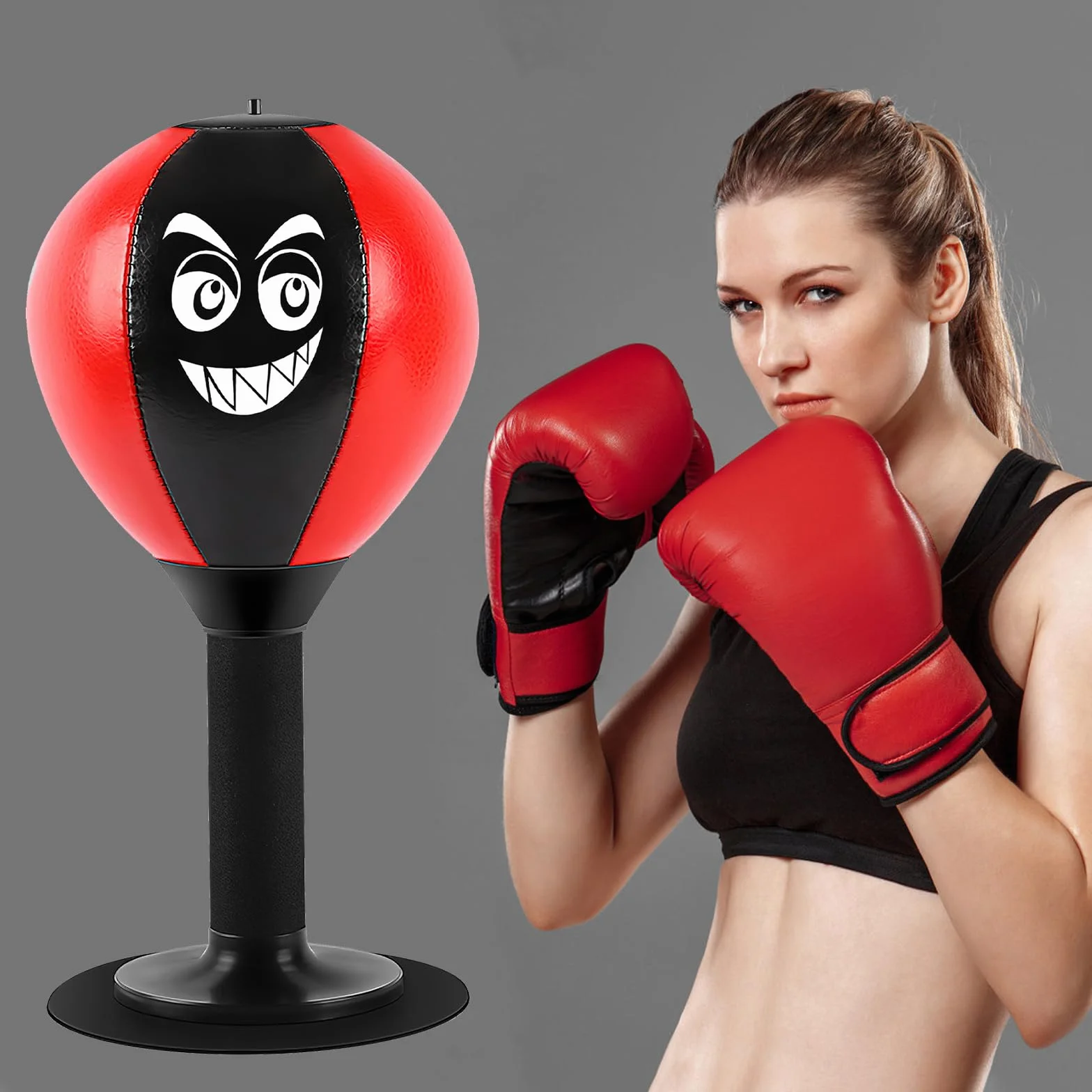 Table de Frappe Bureau Rage Bag Sac de Frappe Outil Punching Ball Table avec Ressorts pour Chef, collègues, Amis, activité à la Maison et Bureau