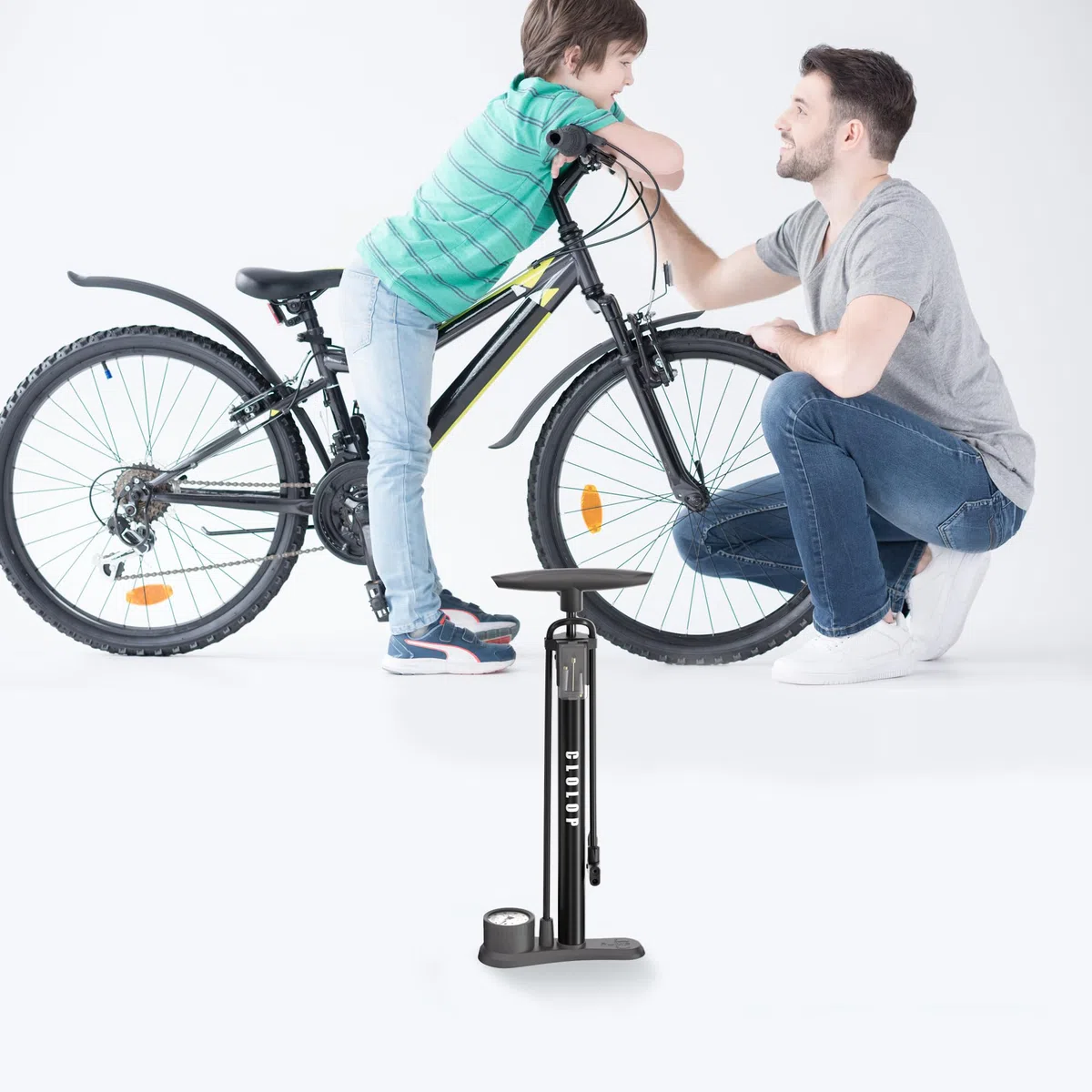 CLOLOP Pompe à vélo Pompe à Pied pour vélo Pompe à Ballon avec valves Presta et Schrader pour Pneu de vélo Ballons de Sport Anneaux de Natation, etc.