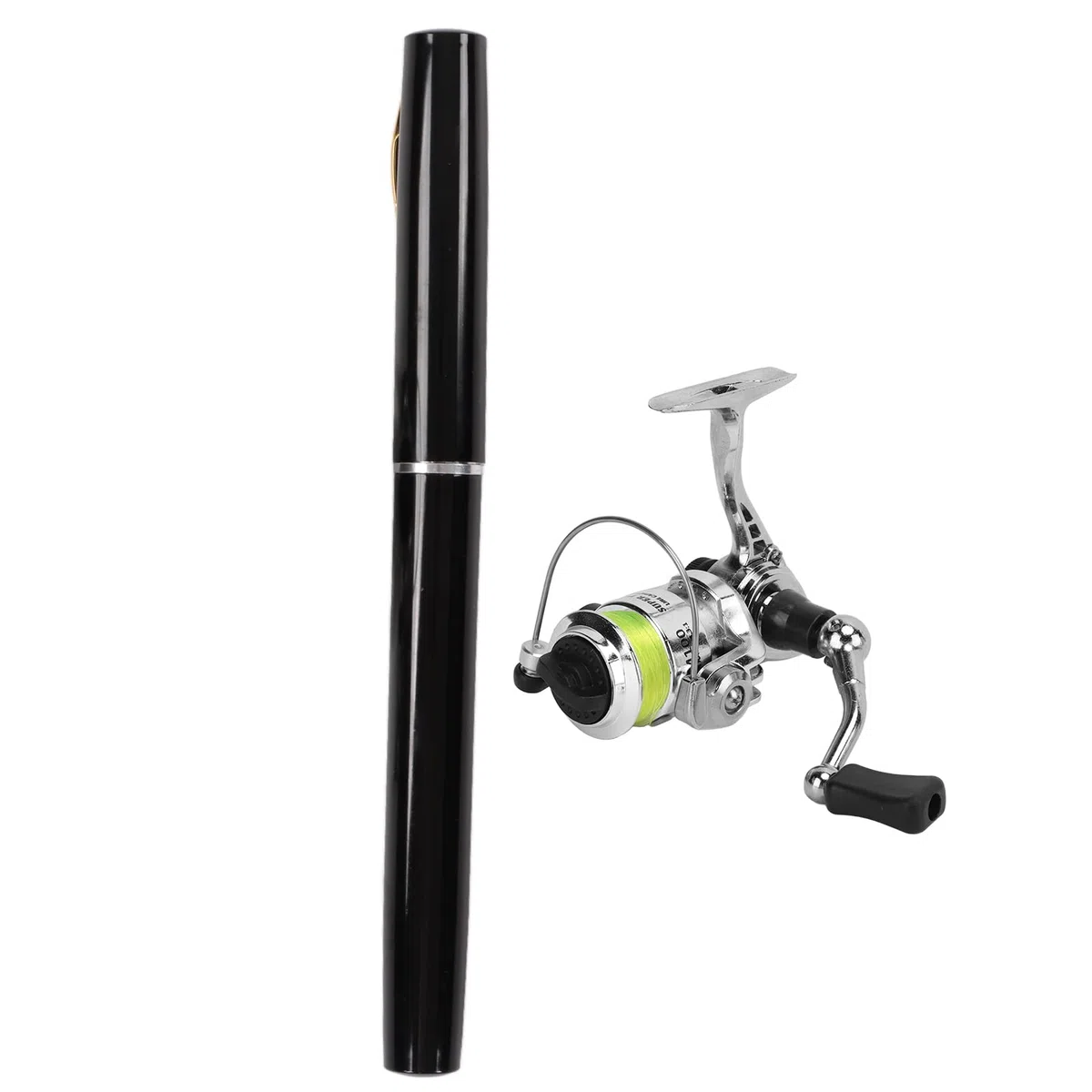 Mini Canne à pêche en Forme de Stylo avec Moulinet, Canne rétractable de Poche Portable pour Les Amateurs de pêche