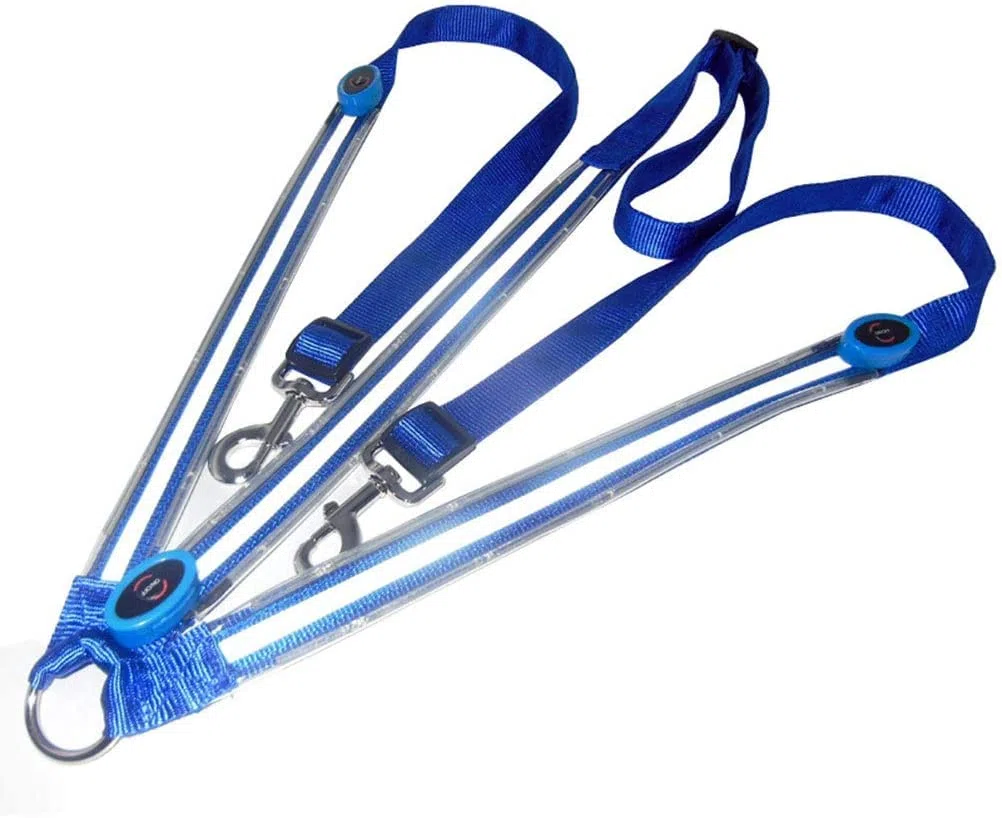 Collier plastron de cheval, haute visibilité lumineuse, sangle de poitrine de cheval de sécurité dans l'équipement de nuit, harnais de cheval LED (bleu)