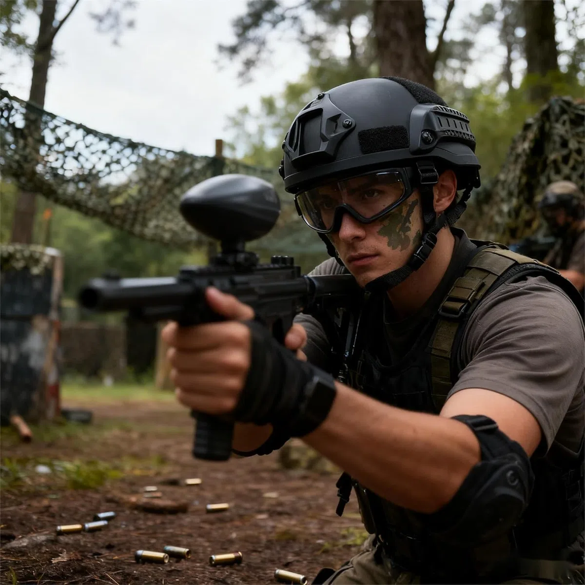 Casque Airsoft Mich 2000 ACH tactique avec protection auditive, support NVG avant et rail latéral pour paintball, sports de plein air, chasse, tir