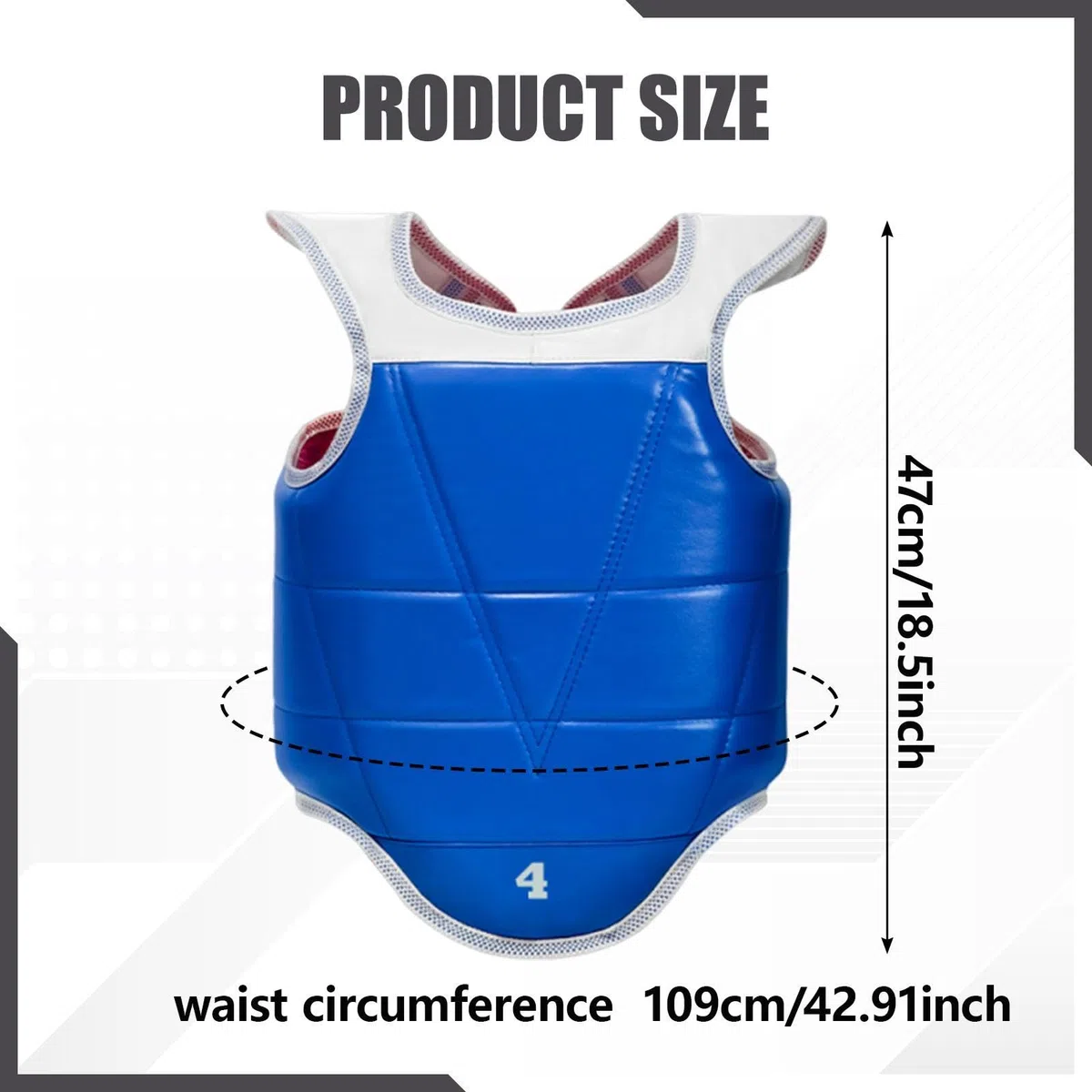 LOVIVER Protection de Poitrine de karaté réversible en PU EVA pour Sanda et Boxe