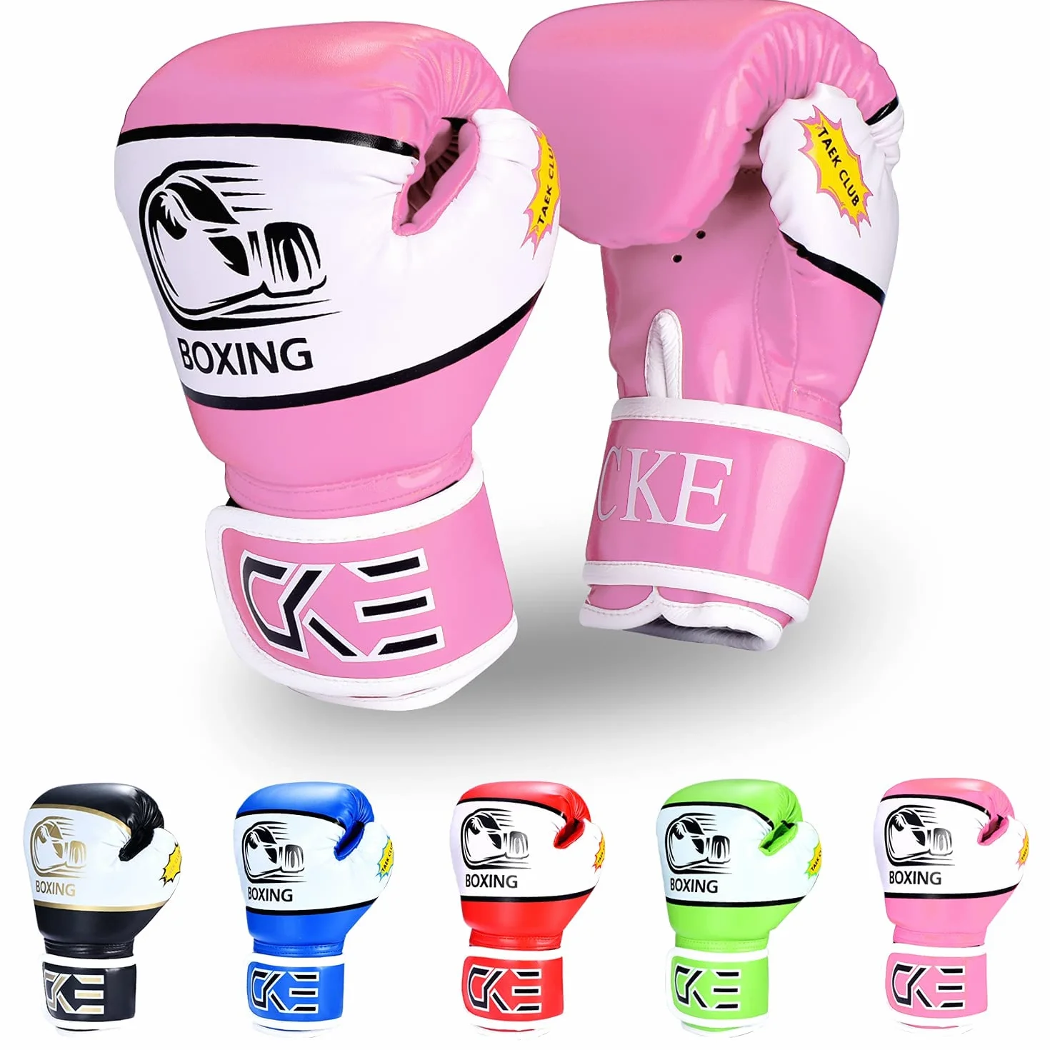 CKE Enfants Gants de Boxe pour Enfants Garçons Filles Junior Jeunes Tout-Petits Âge 5-12 Ans Entraînement Gants de Boxe pour Sac de Frappe Kickboxing Muay Thai