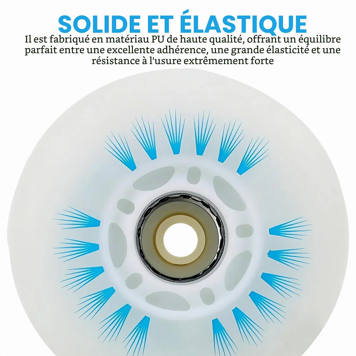 PORFOYO Lot De 8 Roues De Rollers En Ligne 72/76/80 MM, Avec Roulement À Billes, Roue De Roller, Roues Universelles En Polyuréthane Pour Tous Les Types De Patins À Roulettes (76MM)