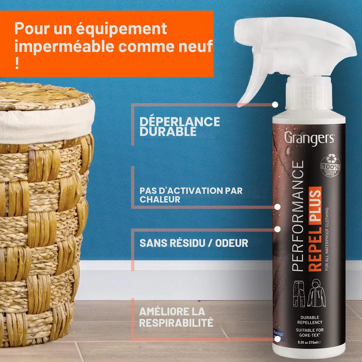 Grangers Performance Repel Plus | 500ml | Powerful Spray-on waterproofer for Outdoor Clothing