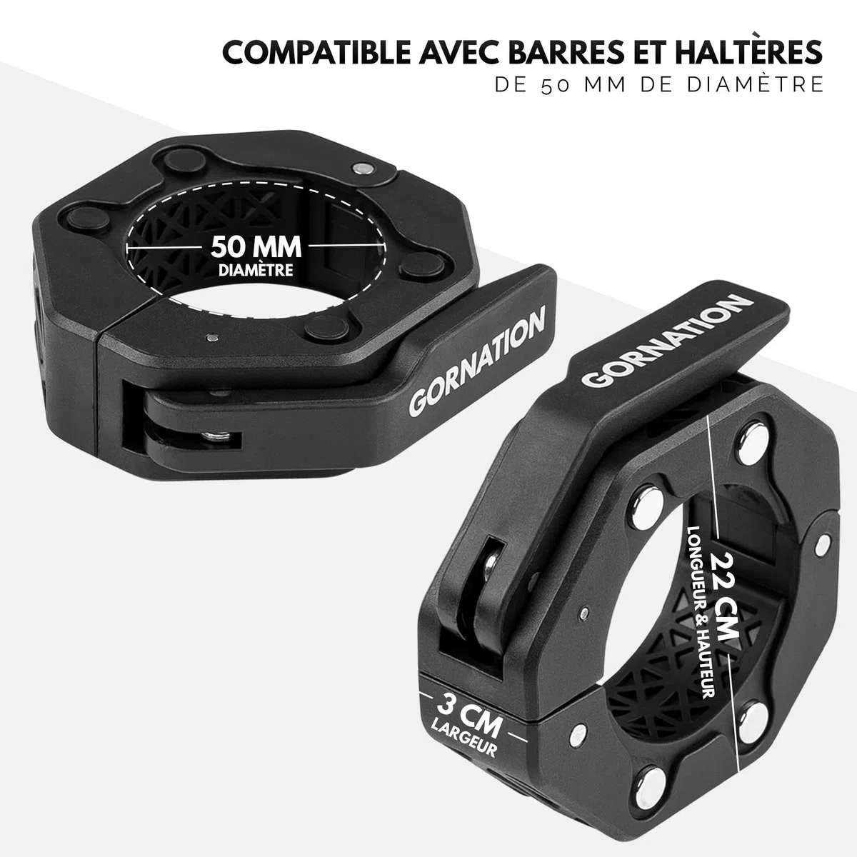 GORNATION Lot de 2 clips magnétiques pour barbell