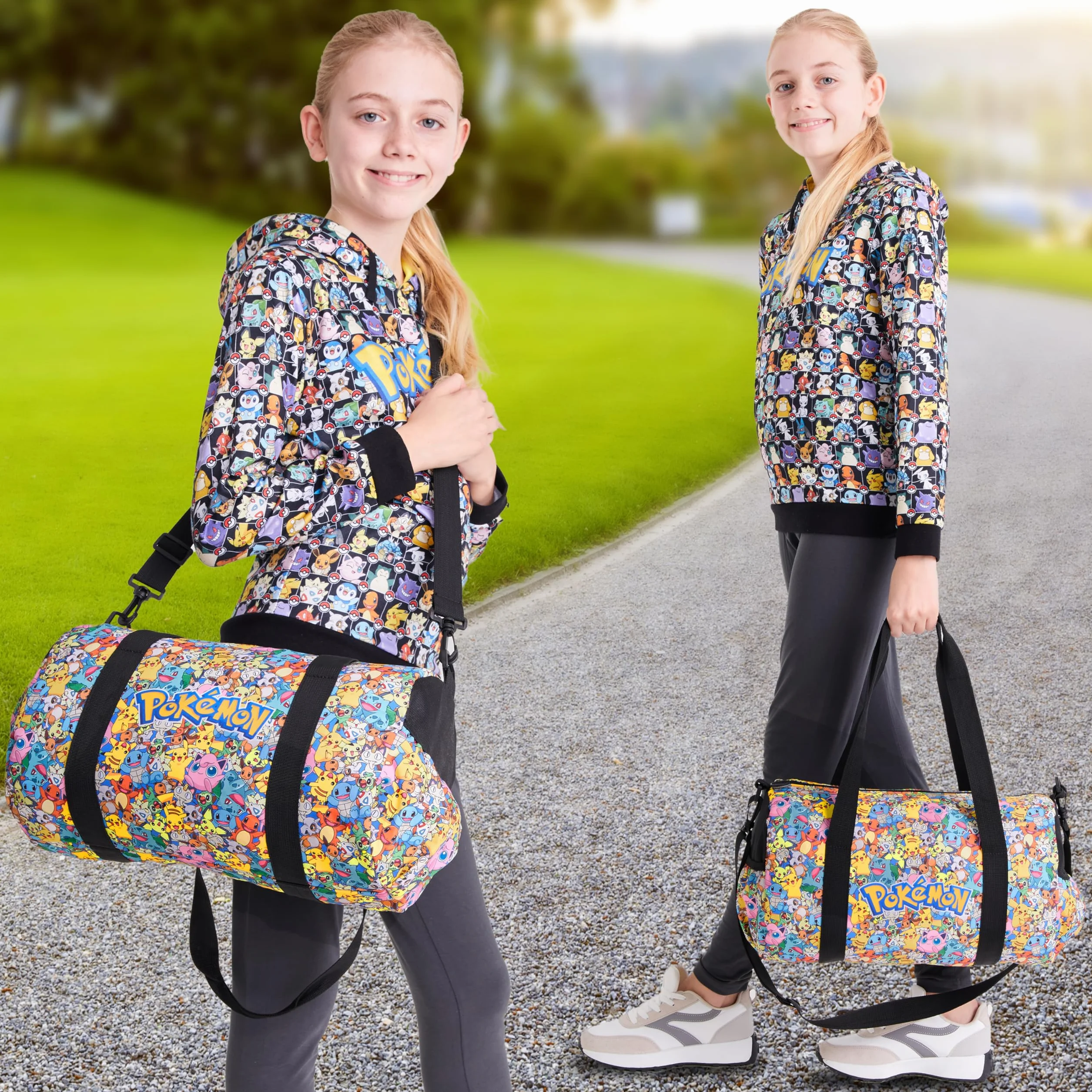 Pokemon Sac de Sport Enfant, Sac de Gym, Sac Piscine, Sac de Foot Enfant Garcon Fille, Sacs de Sport pour Enfant, Sac de Voyage, Idée Cadeau pour Fan de Pokemon Accessoire Officiel (Multi)