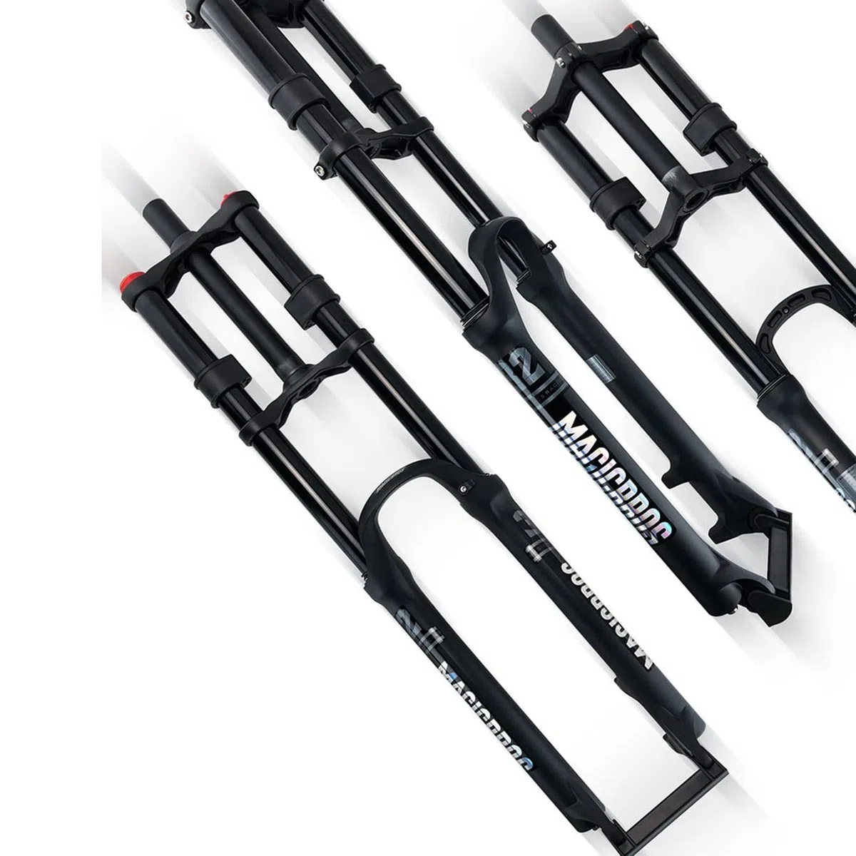 Fourche de suspension de vélo VTT double épaulement 160 mm Voyage 1-1/8", frein à disque de descente, compatible avec roues de 26 / 27,5 / 29 pouces