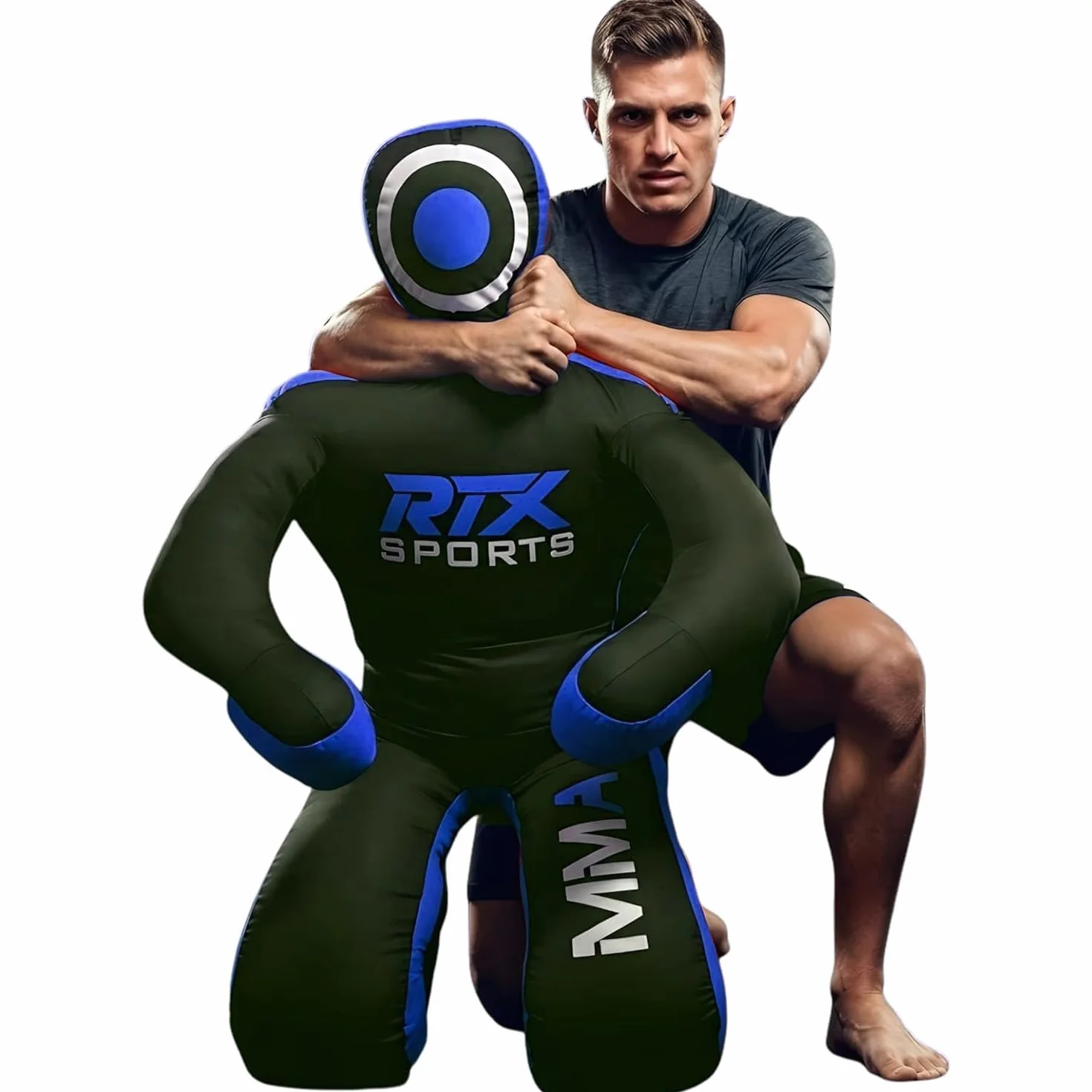 RTX MMA Judo Grappling Dummy | Vide | Sac de frappe pour Jiu Jitsu brésilien | Lutte, arts martiaux, autodéfense, karaté, entraînement de submission | Position assise en toile factice