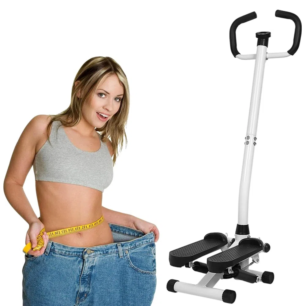Stepper avec Guidon Stepper Fitness Appartement écran LCD Résistance Réglable Exercise Hanches Jambes lombes pour Maison Acier Steppers pour l'exercice à la Maison