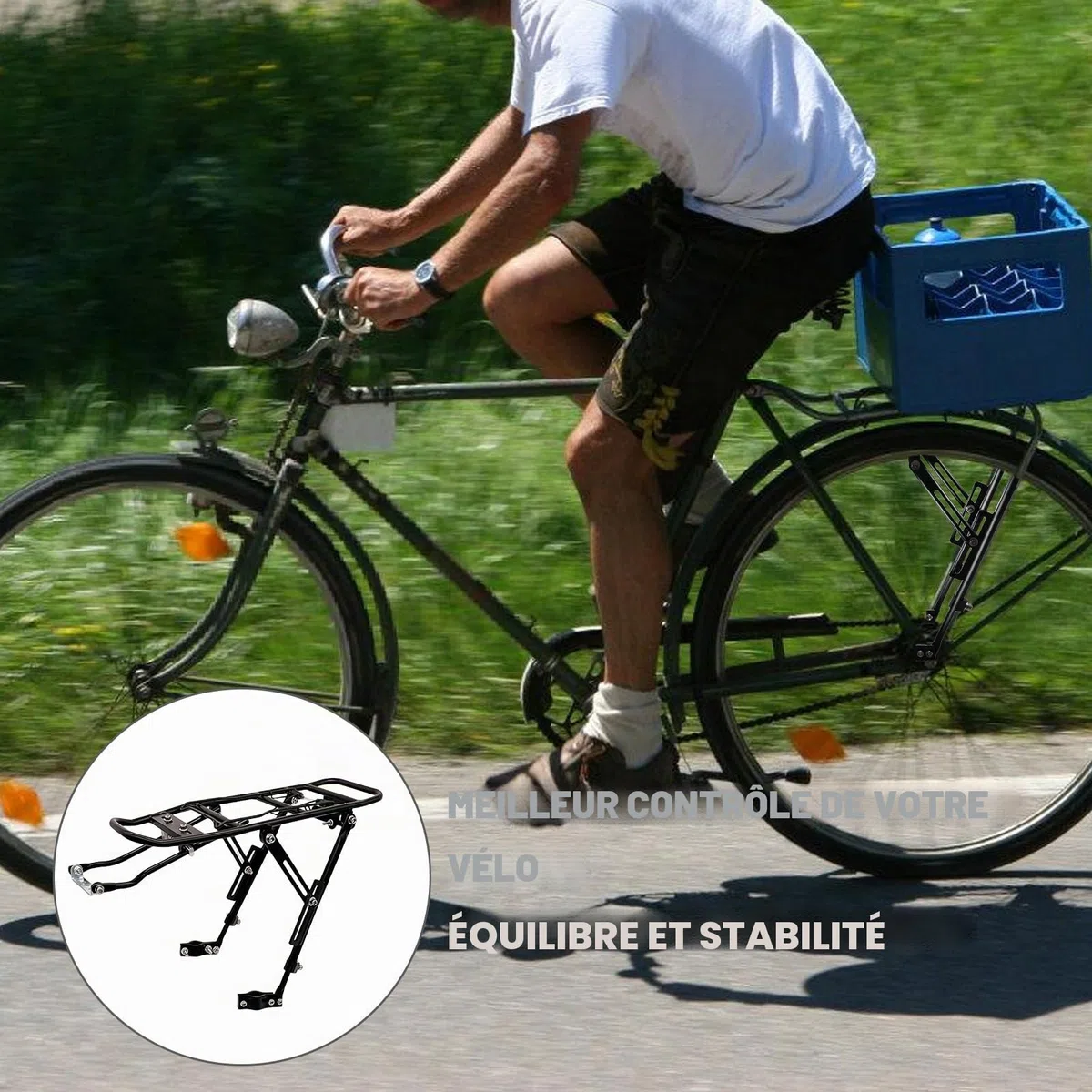 Porte-bagages universel pour vélo, réglable pour 24-29 pouces, capacité maximale de 35 kg