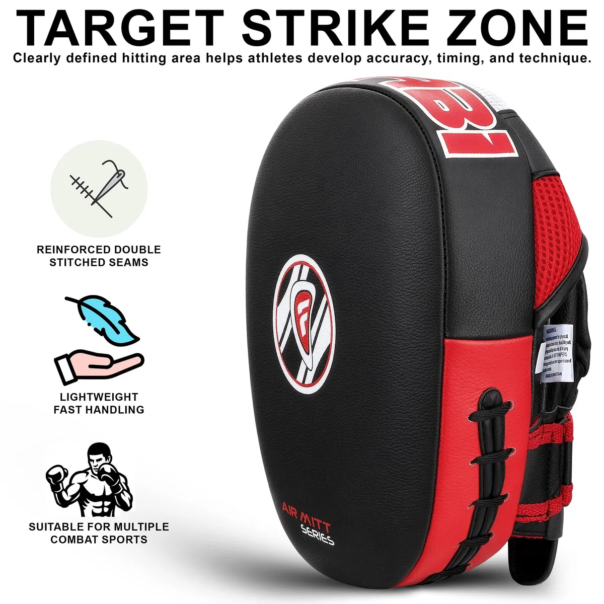 Farabi Sports Patte d'ours Boxe Cuir véritable Air Mitaines de Boxe MMA Muay Thai Punching Kickboxing Pattes d'ours de Boxe Livré avec Paire