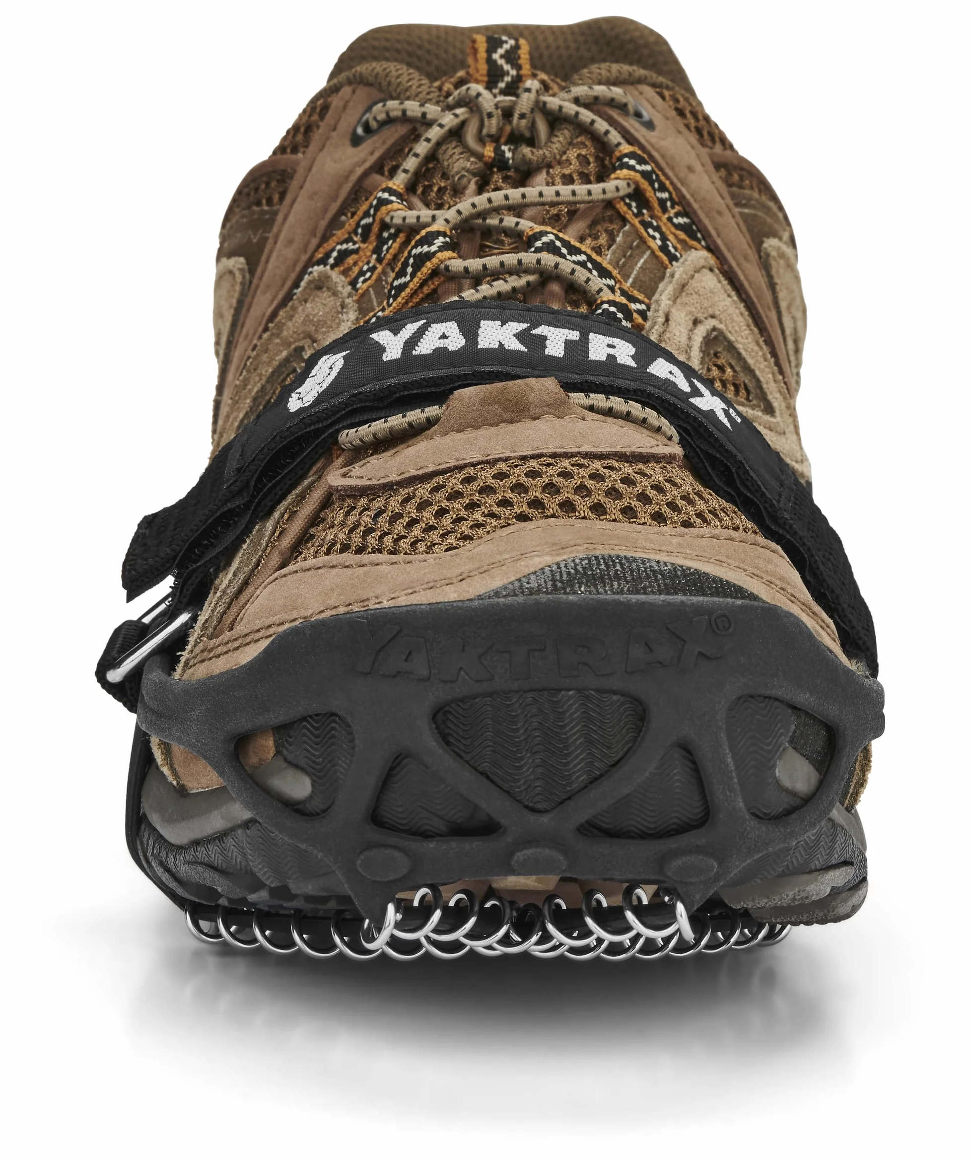 Crampons de randonnée YAKTRAX Pro Heavy Duty Traction, Courroie en Caoutchouc Durable et Spirales en Acier Inoxydable de 1,4 mm, assurant la Traction sur la Glace et la Neige, Noir
