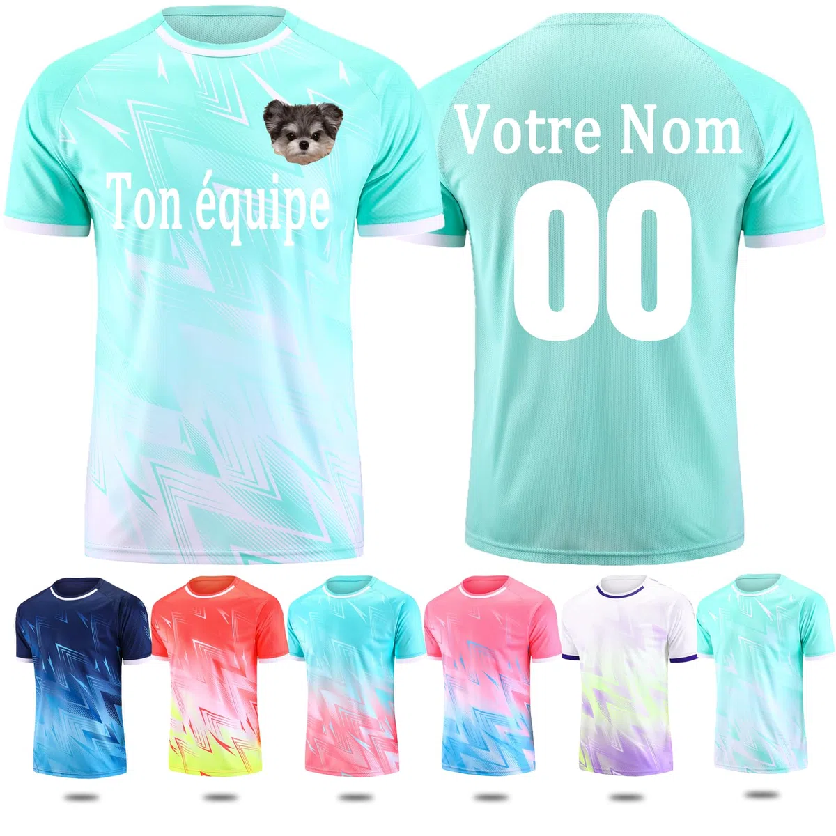 Maillot Football Personnalisé Maillot de Foot Enfant Homme T Shirt Foot Personnalisé Vêtements de Football Garçon