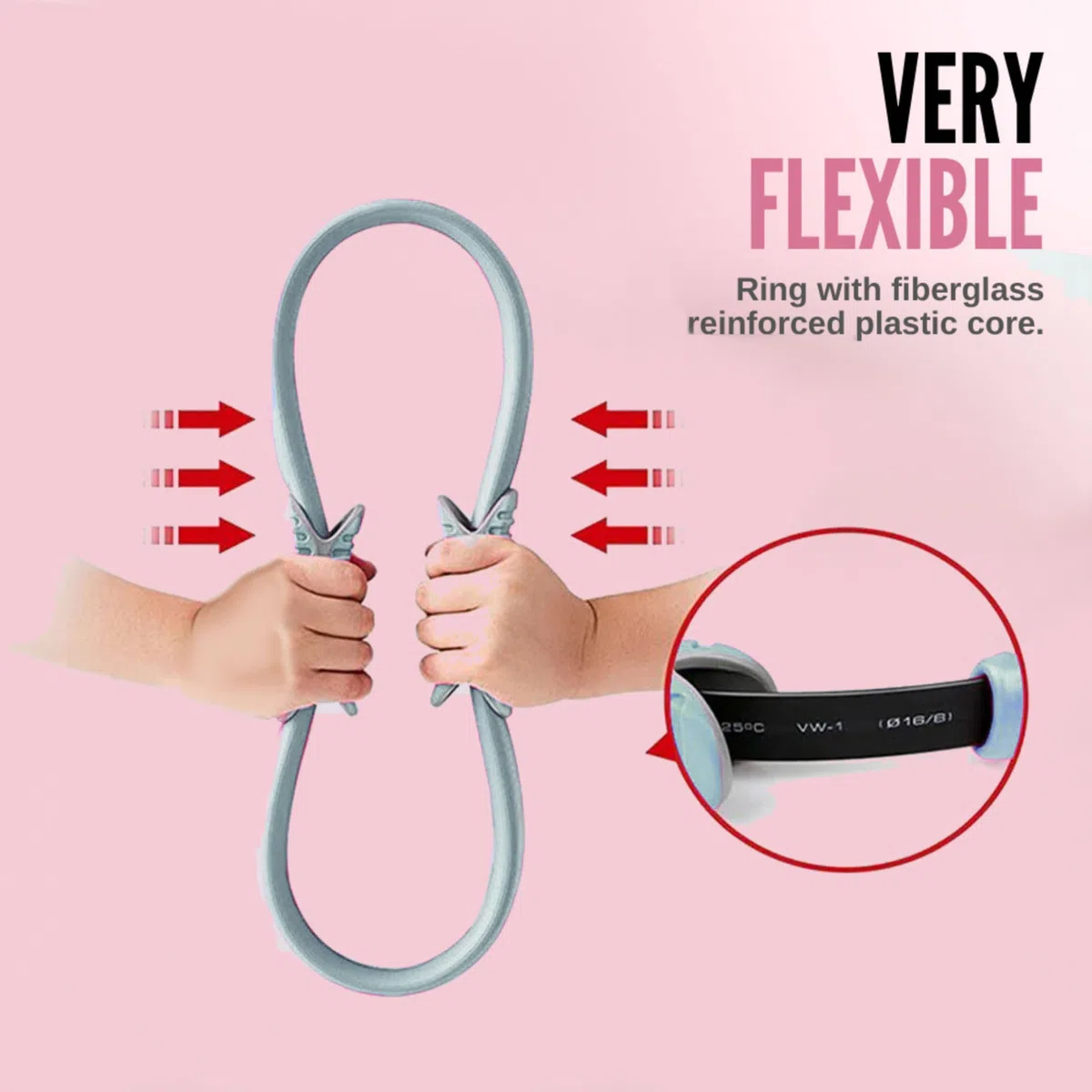 MAGIC SELECT Anneau de Pilates - Cercle Pilates à Double Poignée - Yoga Pilates Ring pour Exercice, Fitness, Yoga, Gym, 37.5cm Diameter