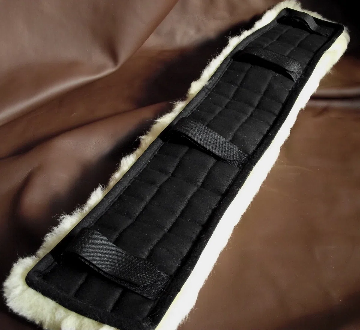 Peau d'agneau véritable sangle ventrale Protège sangle Protège tapis de selle Sangle à 10 cm de largeur