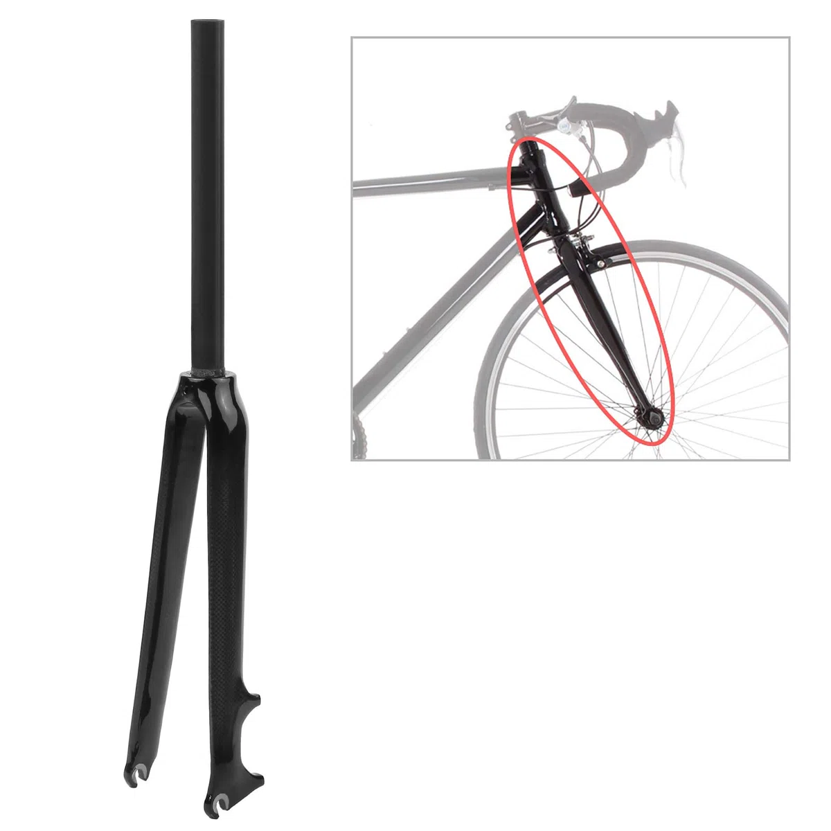 Fourche de vélo ultra résistante en fibre de carbone 700C Fourche de vélo de route 28,6 mm