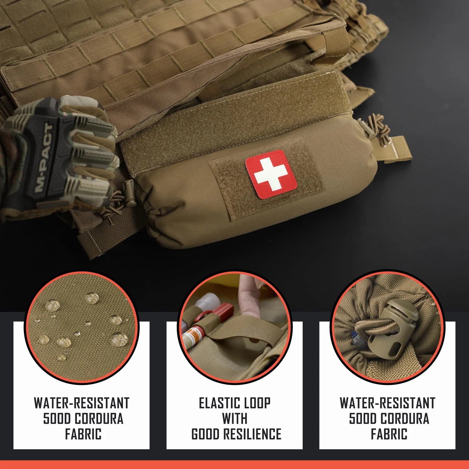WYNEX Pochette de Secours Tactique Ifak Poche Molle de Premiers Secours Pochette de Survie Militaire Sac de Premiers Soins Molle Poche d'Urgence Médical Pochette de Vidange pour Gilet JPC CPC AVS