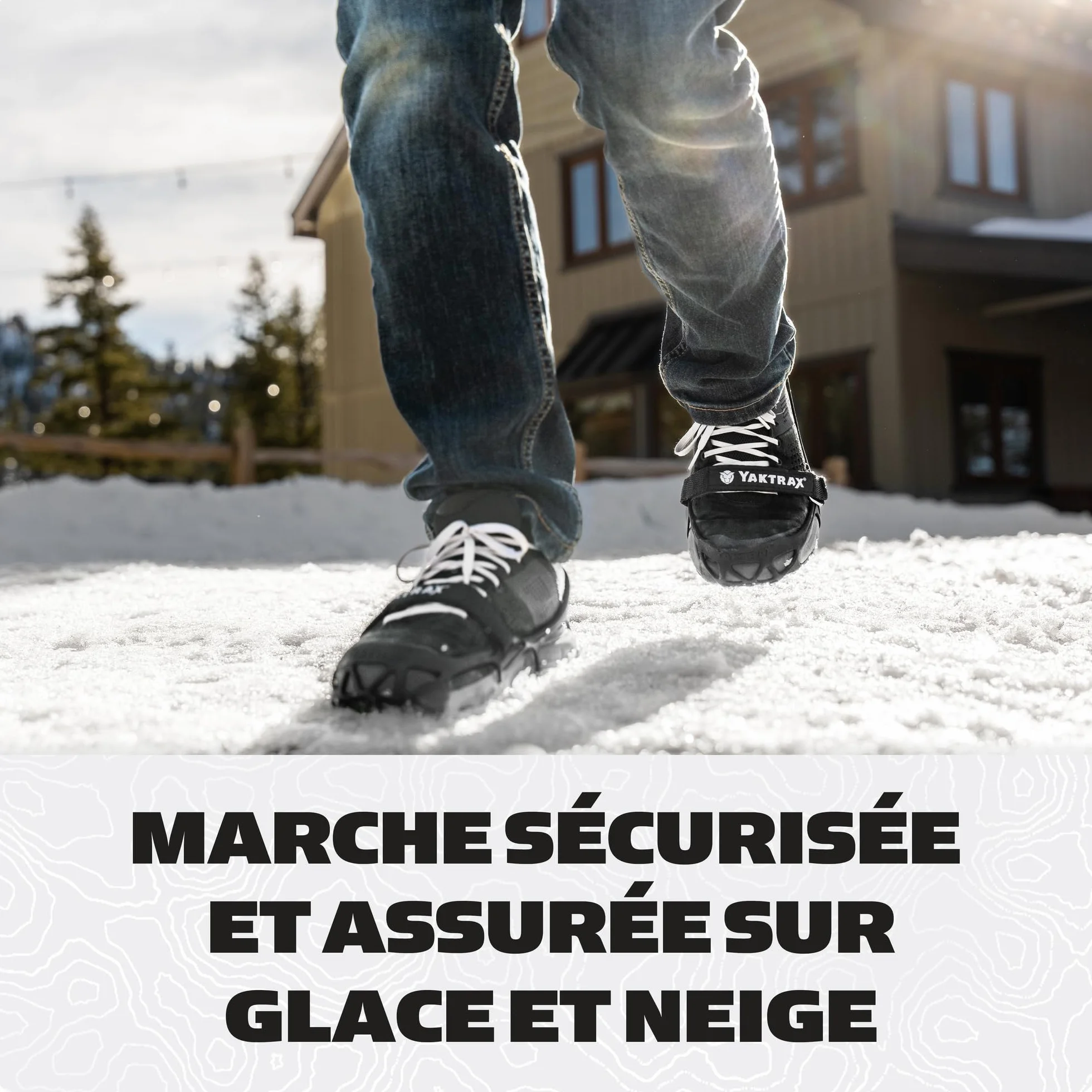 Crampons de randonnée YAKTRAX Pro Heavy Duty Traction, Courroie en Caoutchouc Durable et Spirales en Acier Inoxydable de 1,4 mm, assurant la Traction sur la Glace et la Neige, Noir