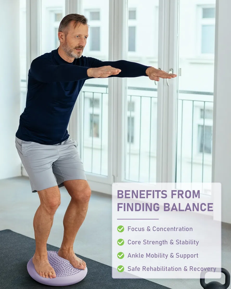 PhysKcal Coussin d'équilibre- Coussins de stabilité pour la kinésithérapie et Le Fitness, Assise Flexible, Coussin sensoriel favoriser la Concentration