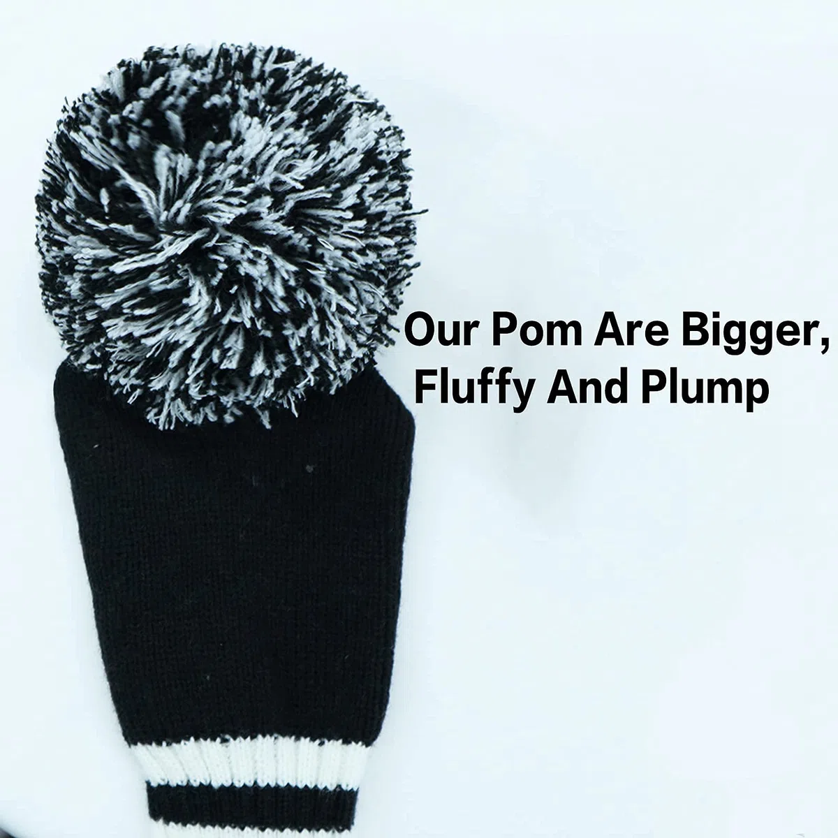 Couvre Club Golf Bois Housse Pom Pom Driver Fairway Hybrid 3 Pack Set, Couvre-tête de Club Golf Vintage Long 1 3 5 pour Hommes Femmes Hommes Sport en Plein Air