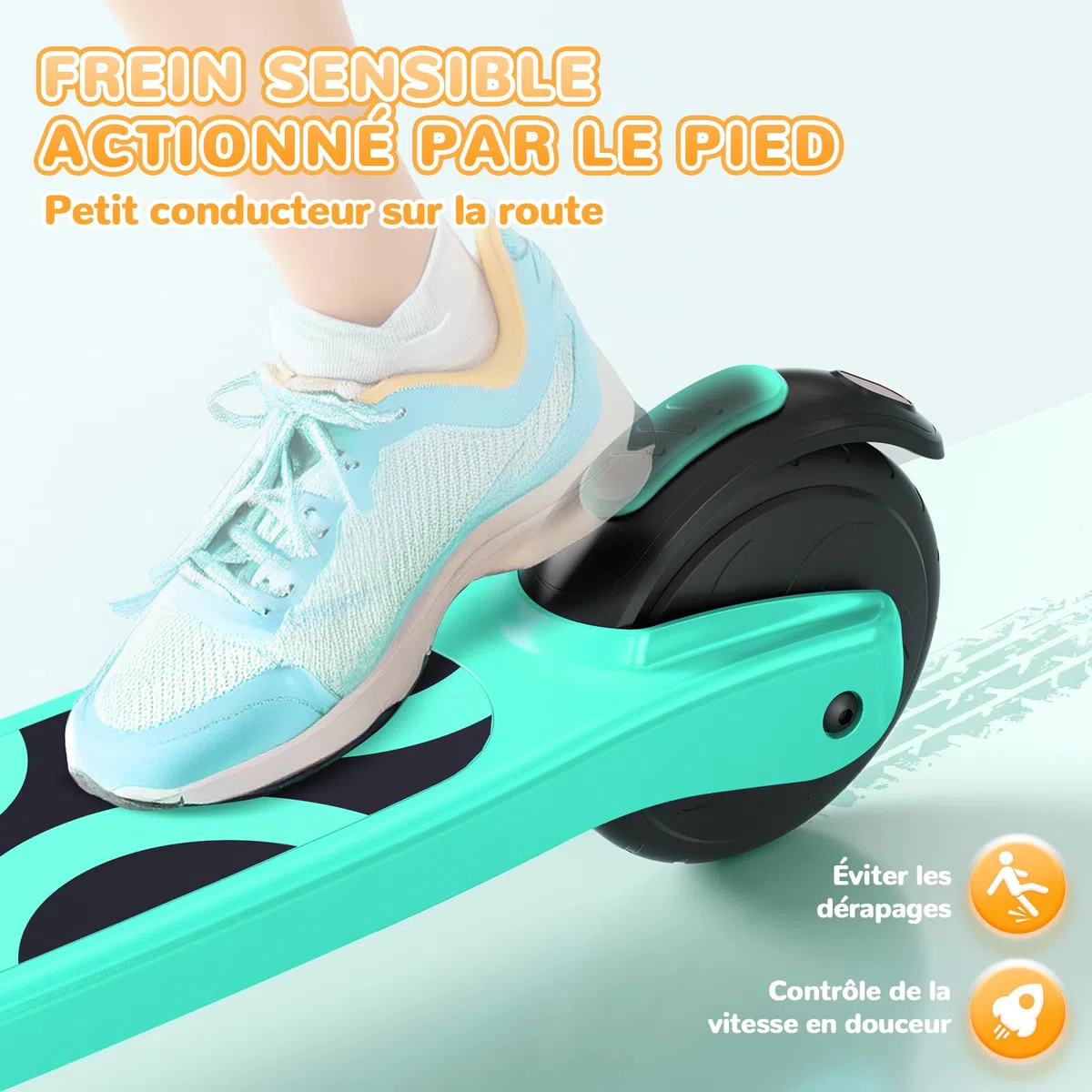 SISIGAD Trottinette Electrique Enfant 6-8-10 Ans Scooter Électrique 5.3 Pouces avec Lumière LED Colorée & 3 Hauteurs Ajustables, Trottinette Enfant Vitesse Max 10 Km/h Charge Max 70Kg Autonomie 4KM