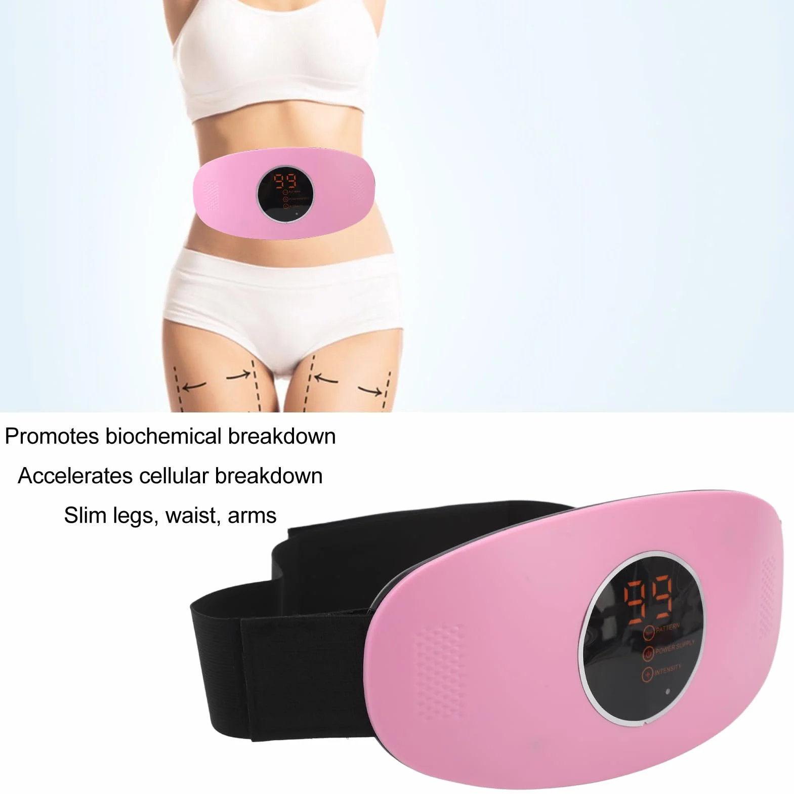 Ceinture Amincissante De Massage, Machine électrique Sans Fil Pour Brûler les Graisses, Ceinture Amincissante électrique Rechargeable Pour Améliorer le Flux Sanguin, Machine De Massage Abdominale Pour