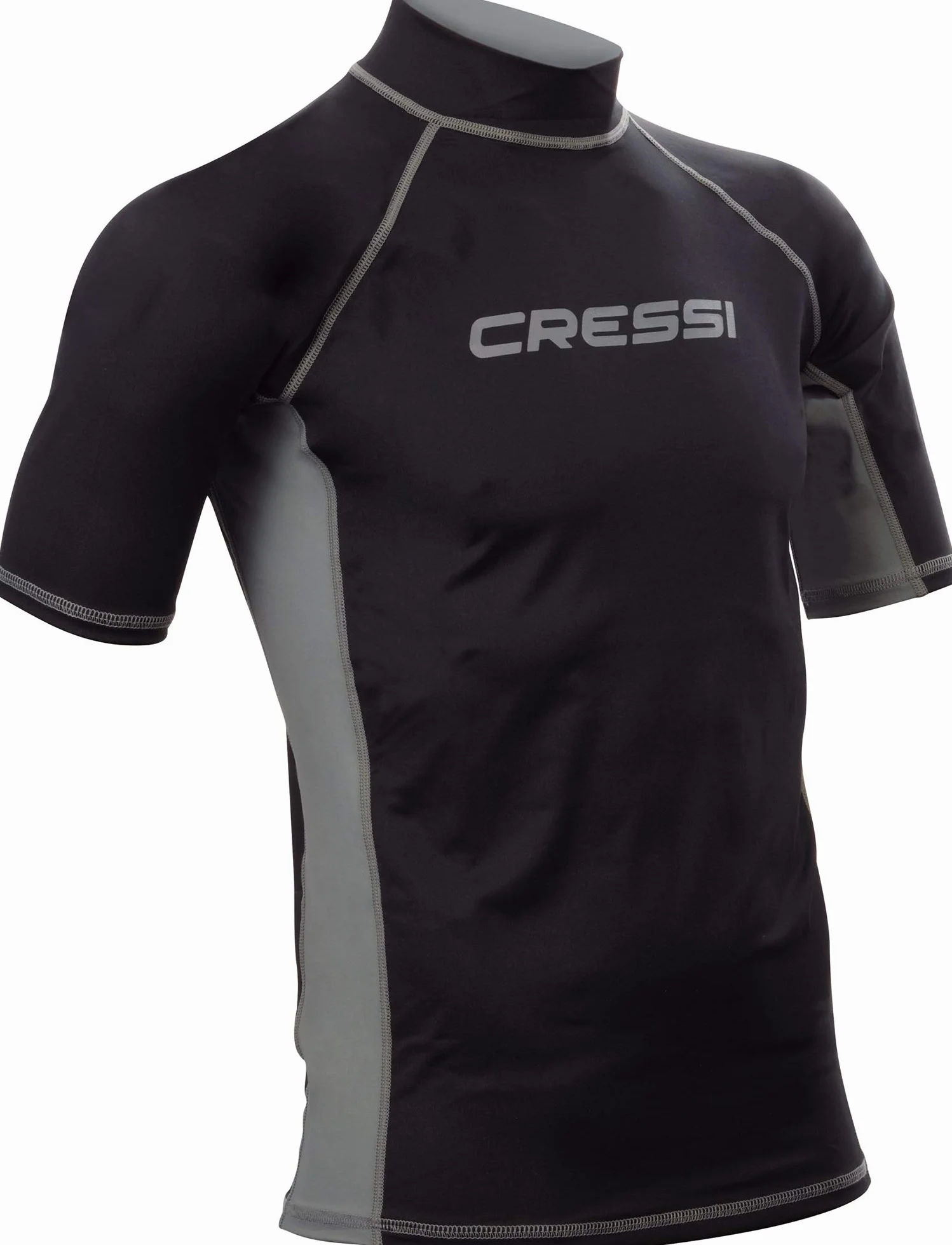 Cressi Rash Guard Rash Guard Haute de Combinaison en Tissu très élastique spéciale, Manches Longues et Courtes, Protection Solaire UV (UPF) 50+ Homme (Lot de 1)