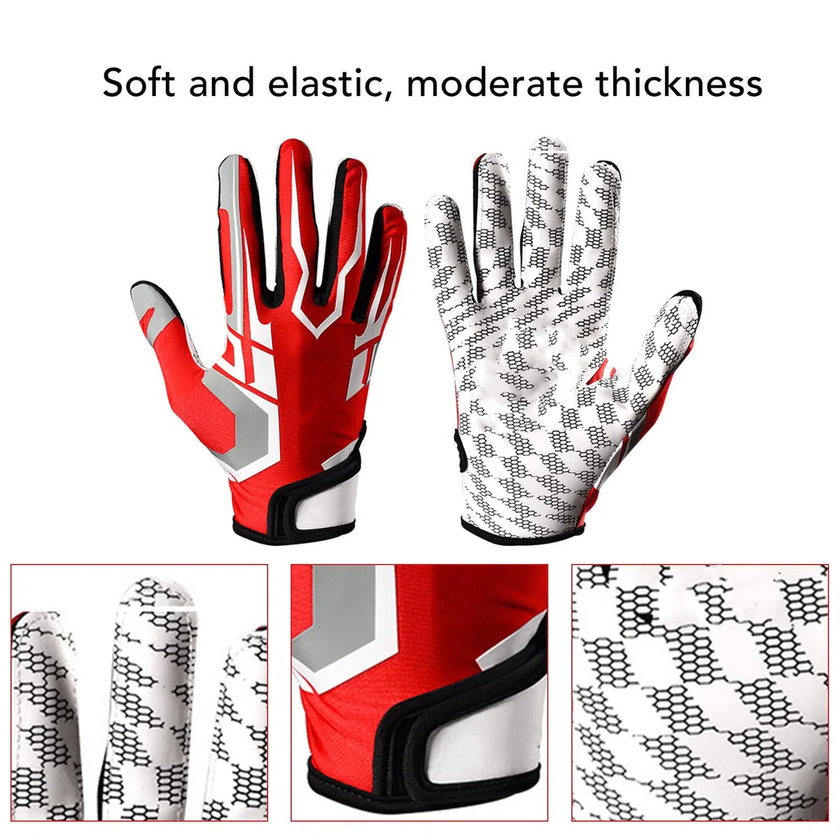 Gants de frappe de baseball, gants de frappe de softball antidérapants et protecteurs, avec bouts de doigts en maille respirante et poignet à crochet, gants de frappe élastiques