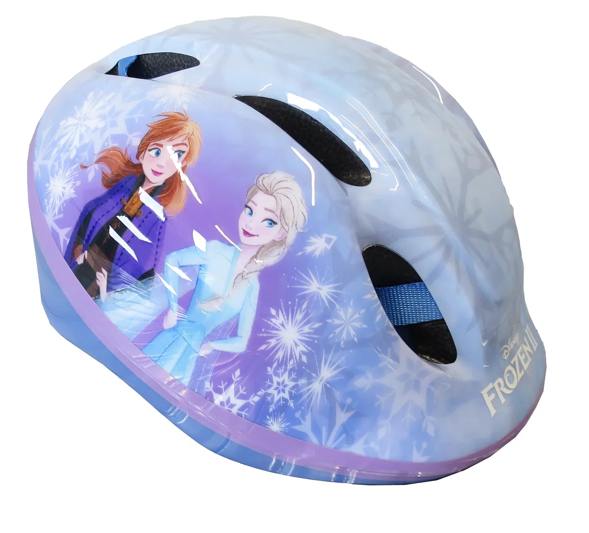 Disney Vélo 12' Reine des Neiges/Frozen équipé de 1 Frein, Panier Avant, Porte poupée arrière, Garde boues, Carter et stabilisateurs + Casque Reine des Neiges !
