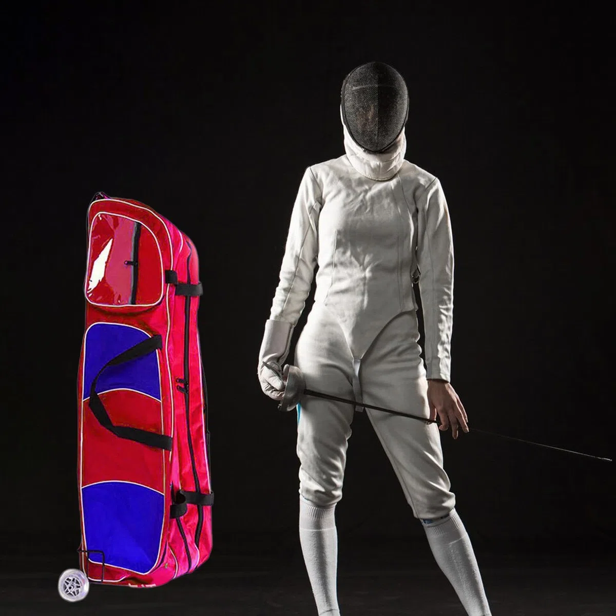 F Fityle Sac d'escrime boîtier de Chariot avec roulettes Sac de Rangement Sac de Voyage Sac d'escrime Roulant pour Les escrimeurs Amateurs d'épée entraînement