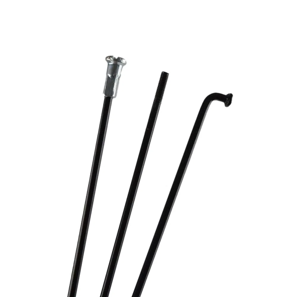 Rayons de vélo électrique 13 G de 2,3 mm de haut en acier inoxydable 304 de 128 à 292 mm, rayons de roue courbés en J noirs avec mamelon en cuivre pour VTT, vélo électrique, tricycle