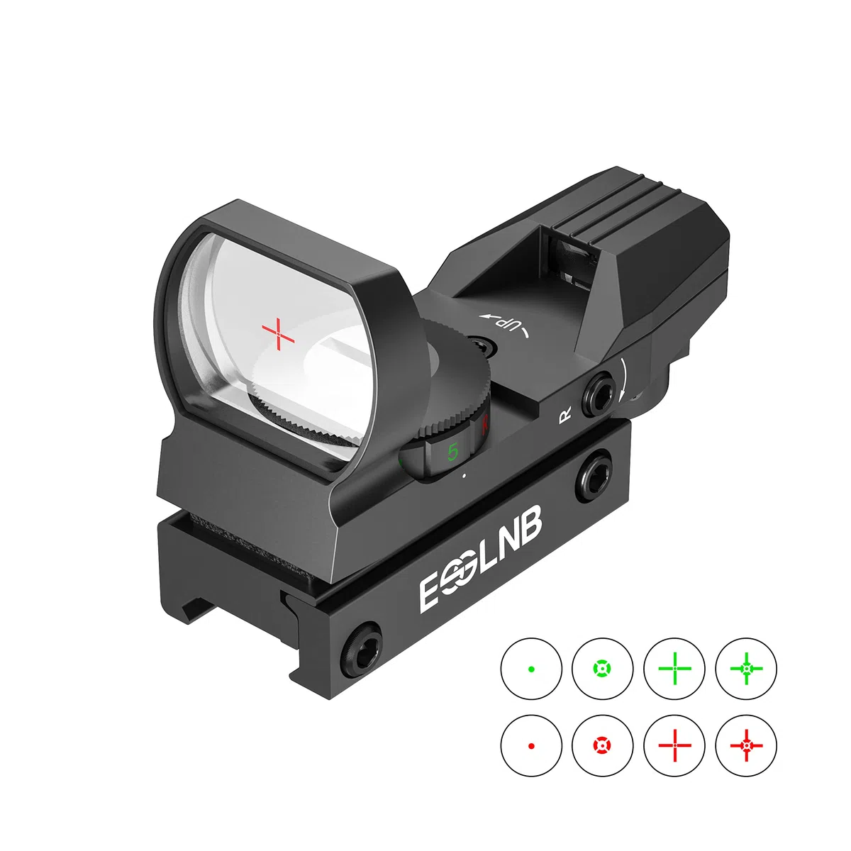 ESSLNB Viseur Airsoft 5 Paramètres de Luminosité Lunettes de Visée avec 20mm/22mm Picatinny Montage sur Rail et Couverture pour Chasse