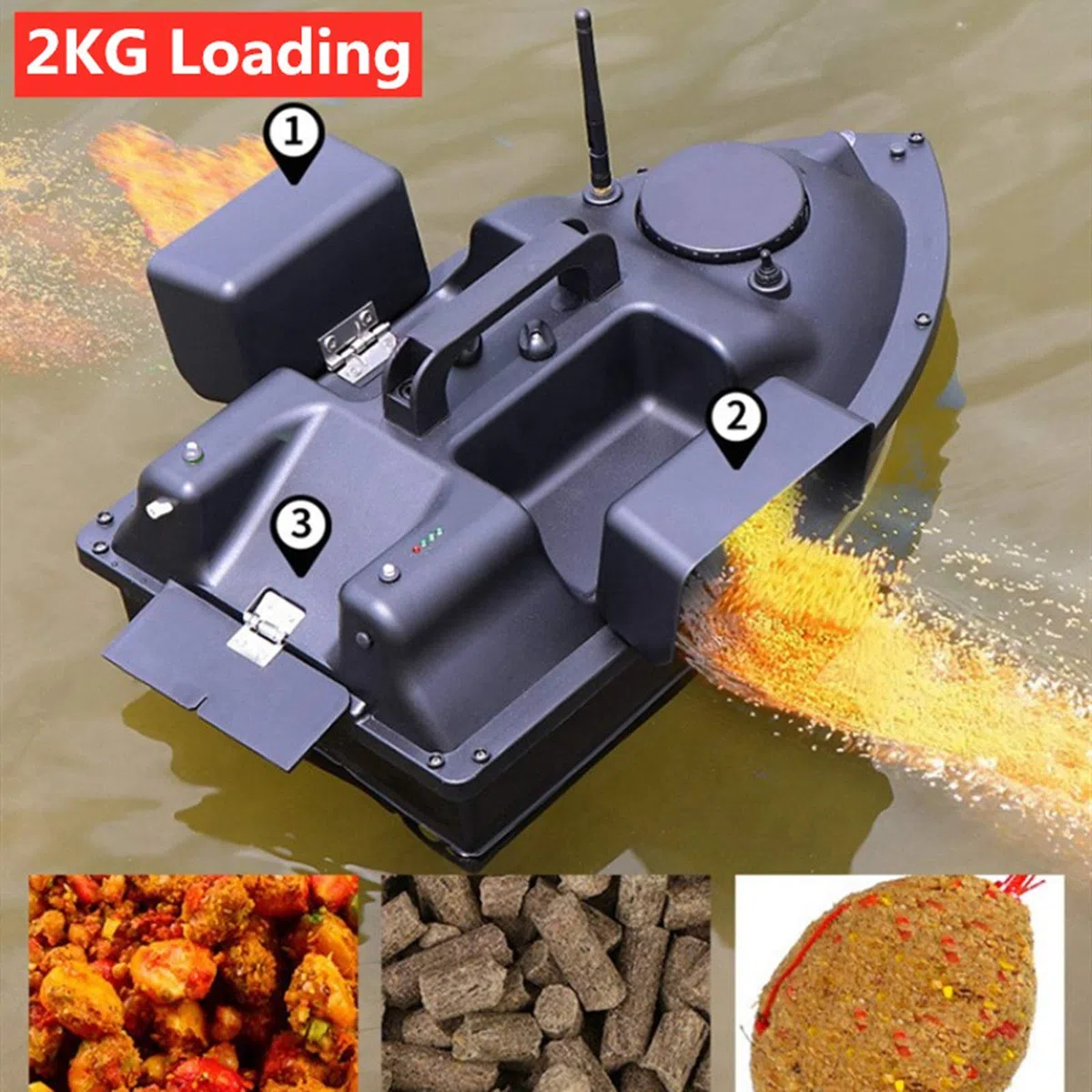 Appât De Pêche Bateau RC Bateau 500M Distance GPS Bait Boat GPS Postion Auto Croisière Télécommande Appât De Pêche Bateau avec Double Motors,12000mAh