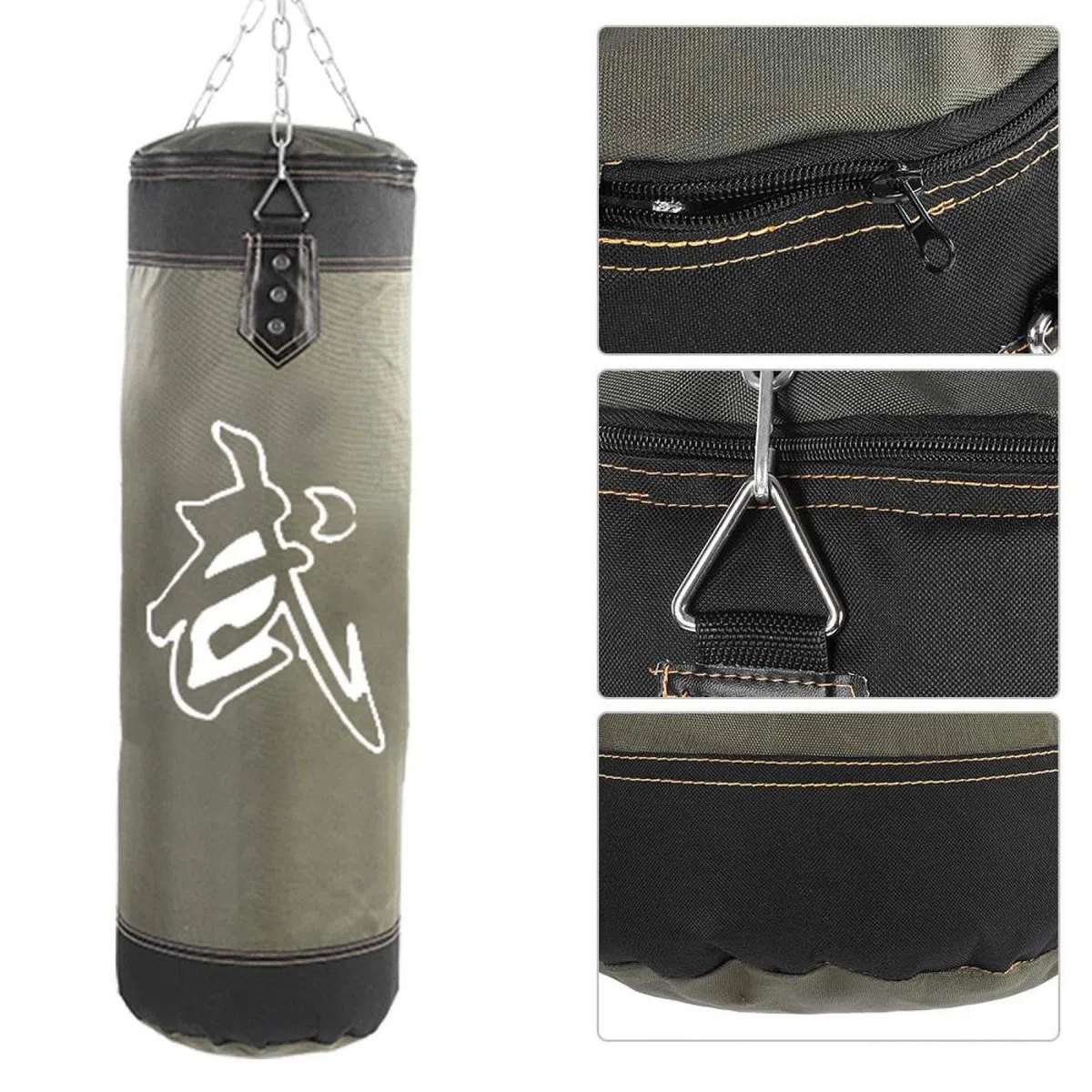 Sac de Frappe Vide, Sceau de Tirette d'unité Centrale Sac de Sable Vide de Sable de(Green, 60CM)
