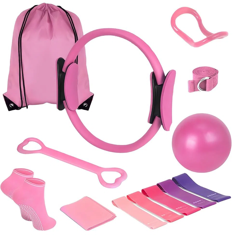 11 Articles Kit Pilates, Pilates Accessoires, Fitness Materiel, pour Tonifier Les Cuisses, Les Fesses, Les Abdominaux Et Les Jambes, pour La Formation Au Gymnase, Hommes, Femmes