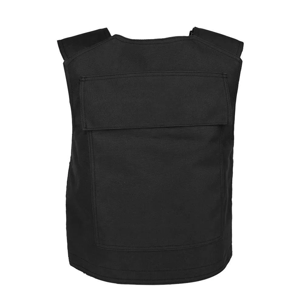 Gilet de protection, gilet anti-couteau avant et arrière, gilet d'autodéfense dissimulé, équipement de sécurité à l'épreuve des balles (sans plaque), Noir