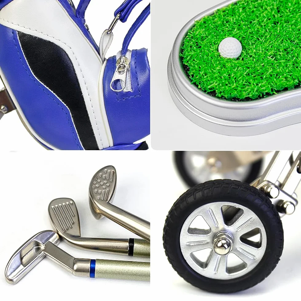Kofull Cadeaux de Golf Gadgets de Mini Clubs de Golf Porte-Stylo de Golf avec 3 stylos de Club de Golf
