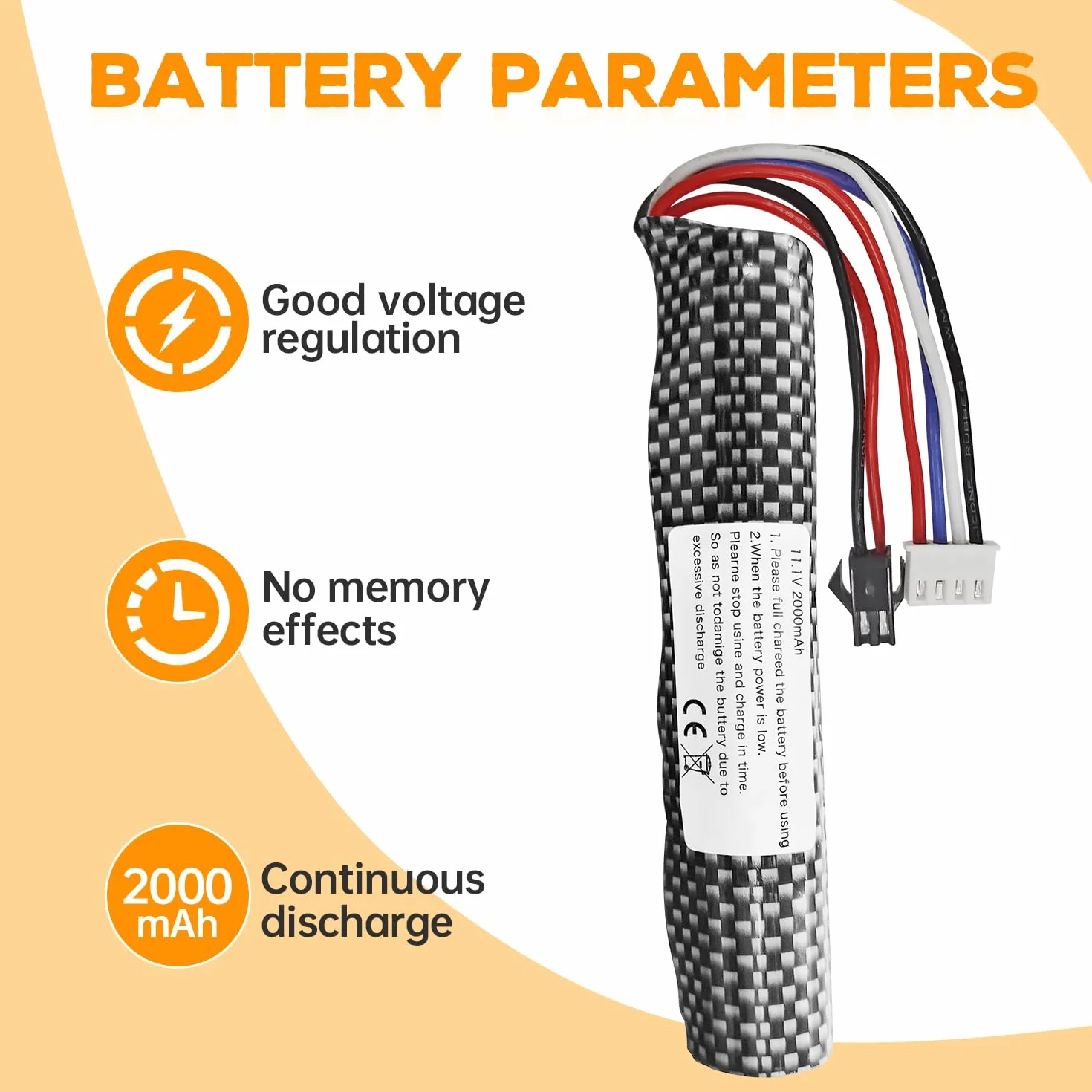 2PCS 3S 11.1V 2000mAh Connecteur SM-2P Batterie Li-ION & câble de Chargement USB pour Airsoft Gel Water Ball Blaster Airsoft Gel Ball Shockwave
