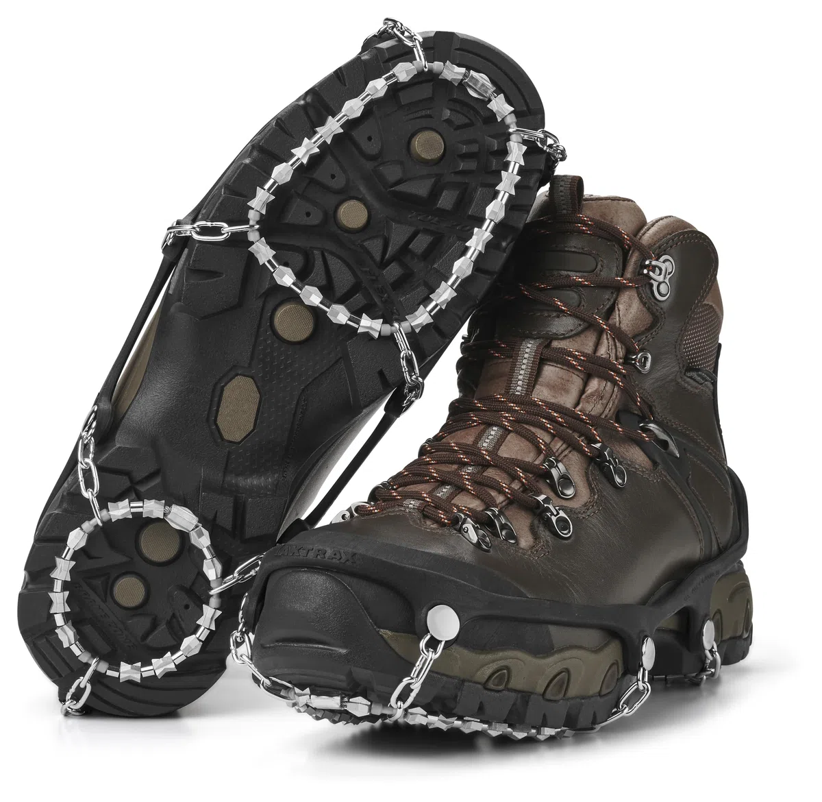 YAKTRAX Diamond Crampons de randonnée à Traction Ultra-Robuste, maillons soudés TIG durables, assurant la Traction sur la Glace et la Neige, Noir