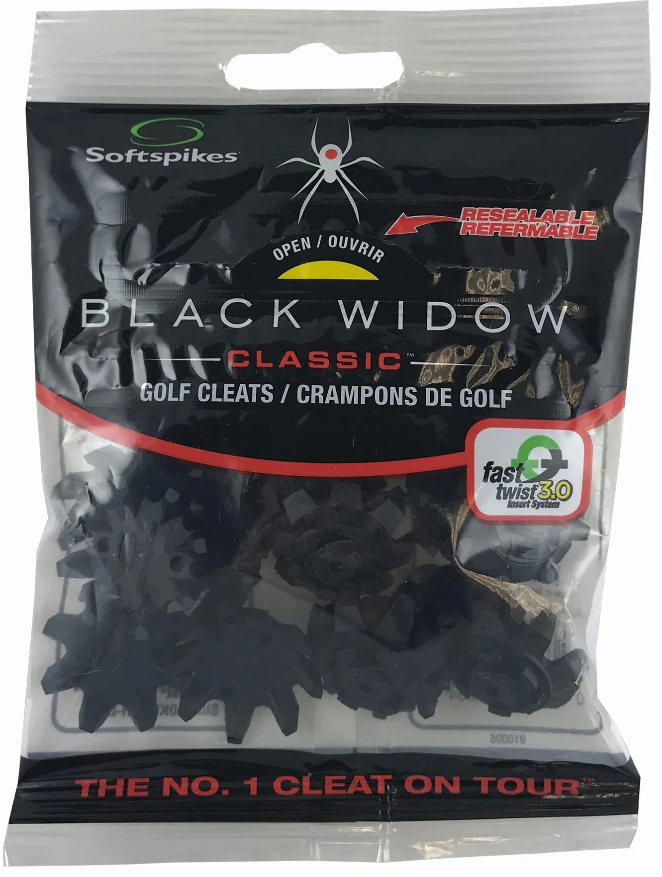 SoftSpikes Black Widow F/T 1 Set Golf Accessories Cleats and Spikes