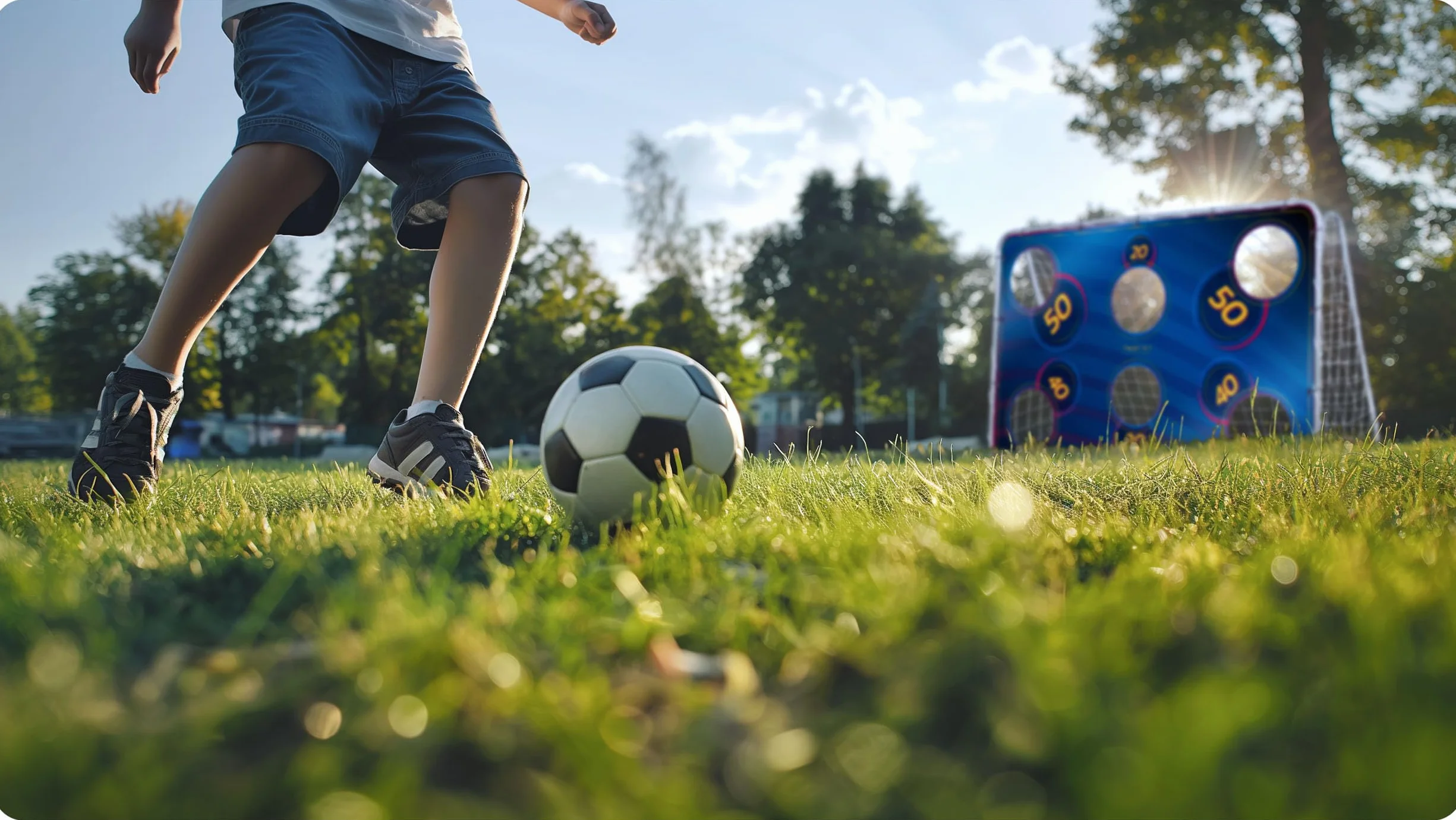 Neo-Sport But de Football Trainer - 180 x 120 cm - Tapis de Football avec Trous de tir - Imperméable - Bleu