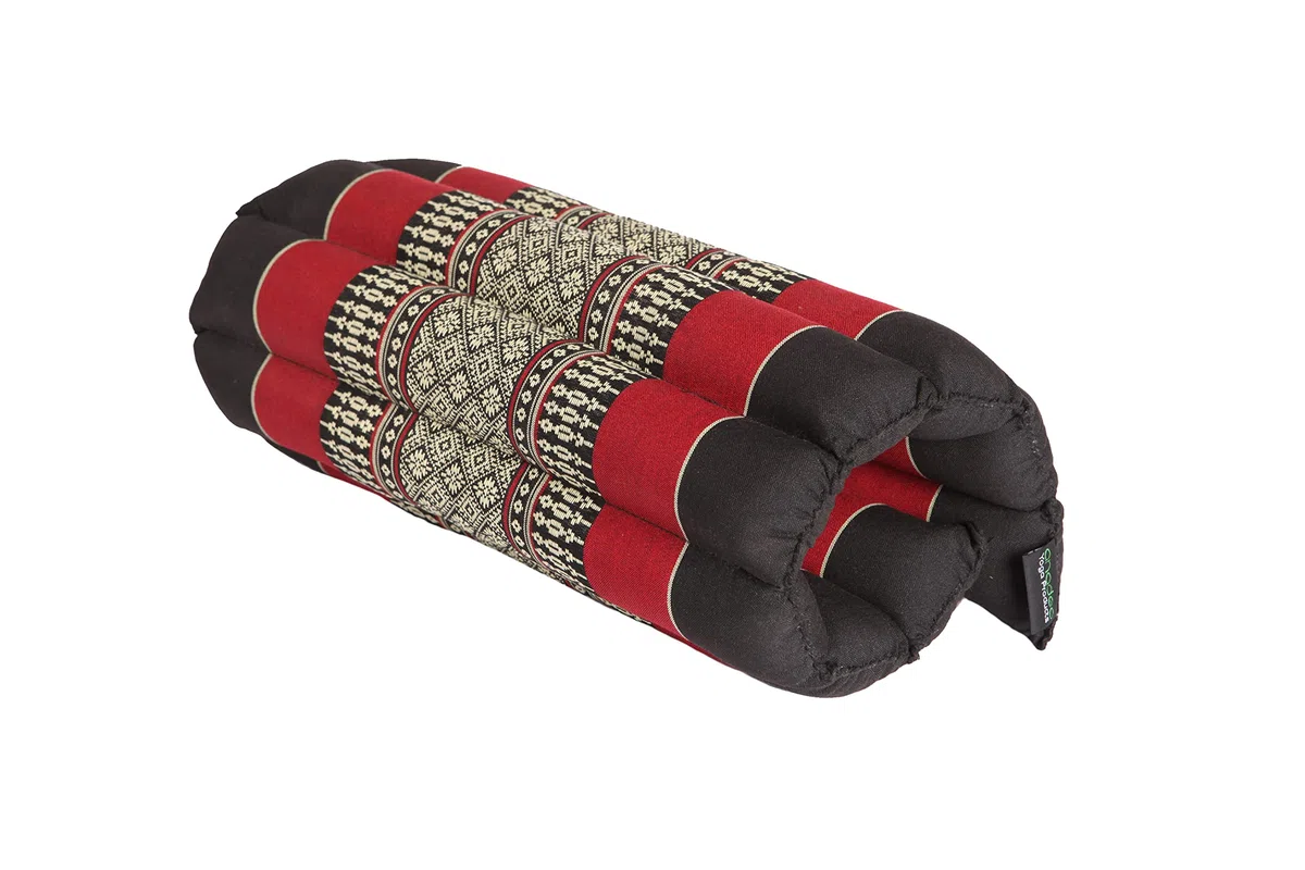 Flat Rollable - Coussin de Yoga et Méditation Plat et Souple - ROULABLE et Ajustable en Hauteur et Largeur - Kapok Haute Densité 100% Naturel - Ferme, Stable et Confortable