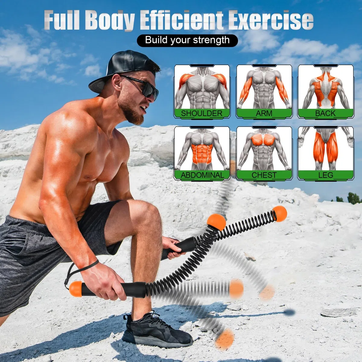 Lot de 2 cordes de combat lestées sans fil pour salle de sport à domicile, HIIT, force, corde d'entraînement portable et silencieuse, équipement de fitness polyvalent pour homme et femme