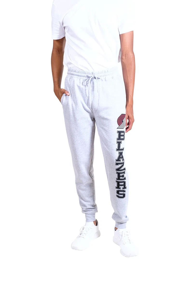 Ultra Game NBA Official Pantalon de Jogging Super Doux pour Homme, Unisexe, Portland Trail Blazers, Gris chiné, L