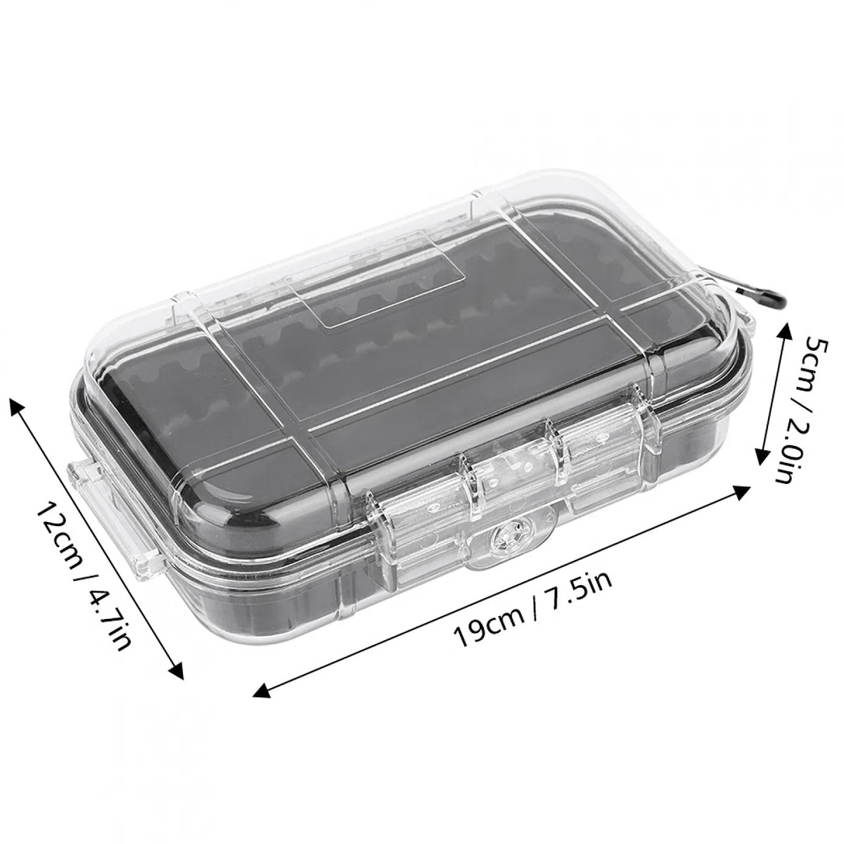 Demeras Antichoc Carry Box Outdoor Survival Antichoc Étui de Rangement étanche Boîte de Transport étanche à l'air Conteneur(Transparent)