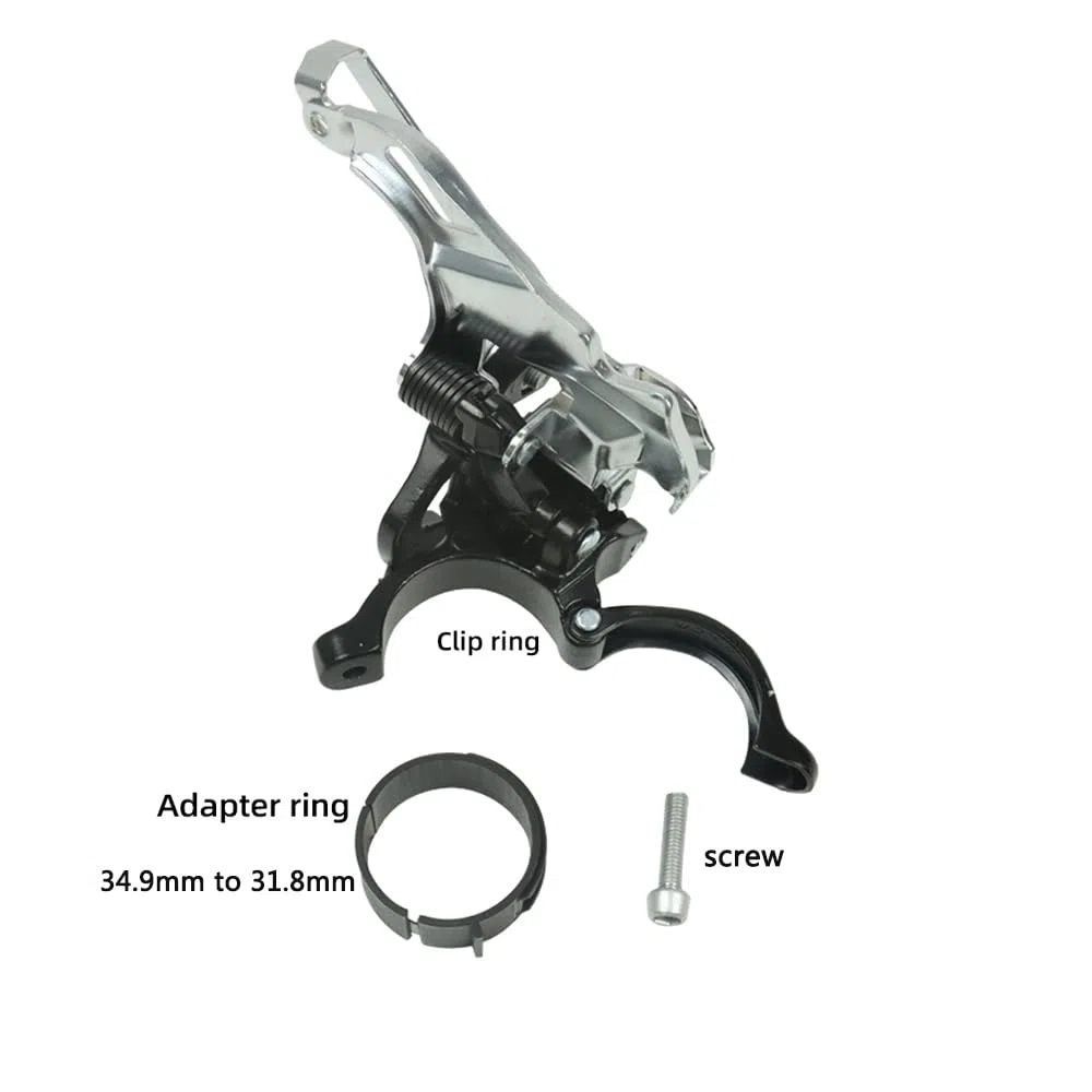 CYSKY Dérailleur Avant VTT 3 Plateaux, Compatible avec Les Routages Supérieurs ou Inférieurs, Supporte Les Diamètres de Tube de Selle de 31,8mm/34,9mm pour VTT