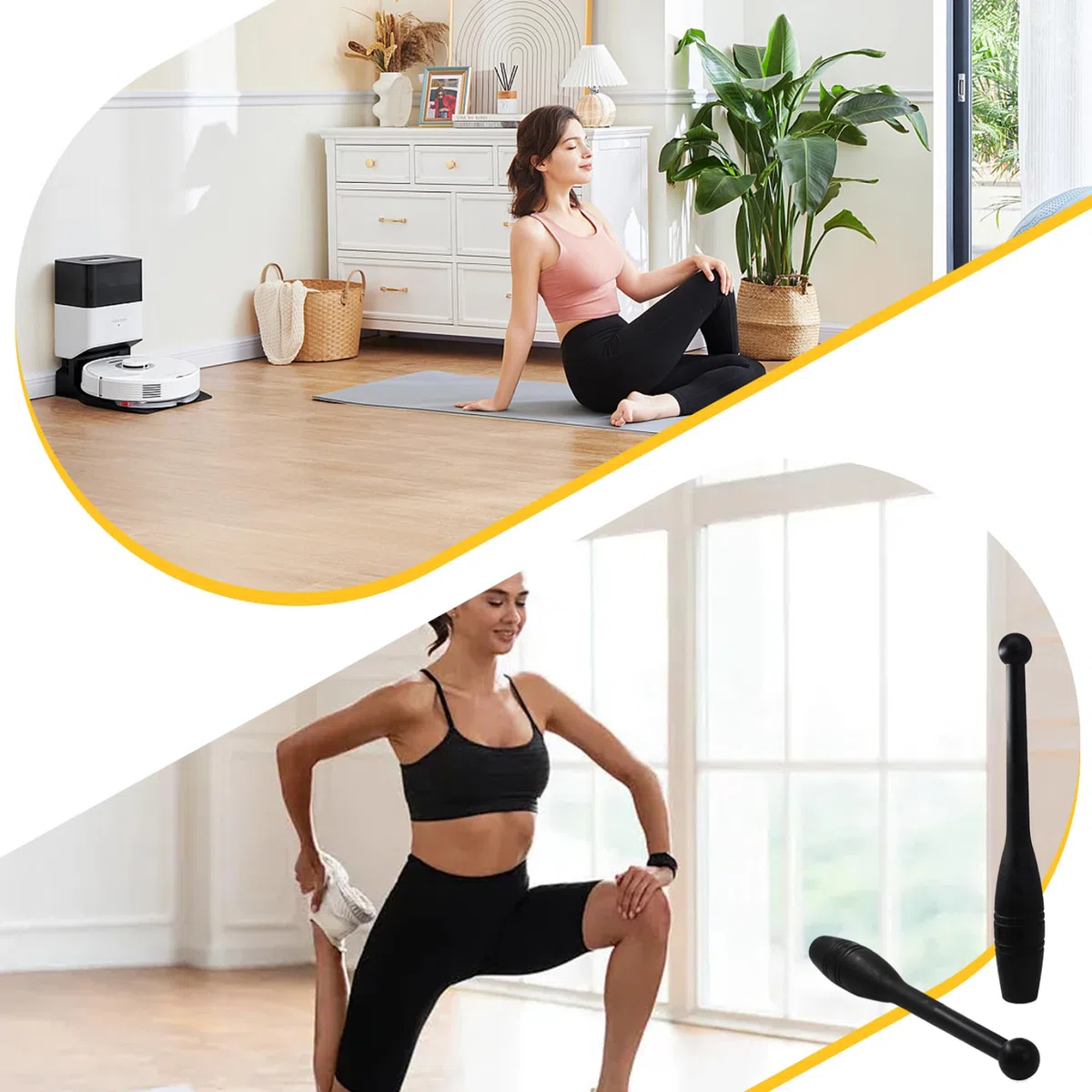 Macebell|Indian Clubs, Macebell en plastique robuste de 0, 9 kg, barre d'entraînement lestée réutilisable de 16, 1 x 1, 6 pour la rééducation la force, améliore l'adhérence pour l'entraînement comple
