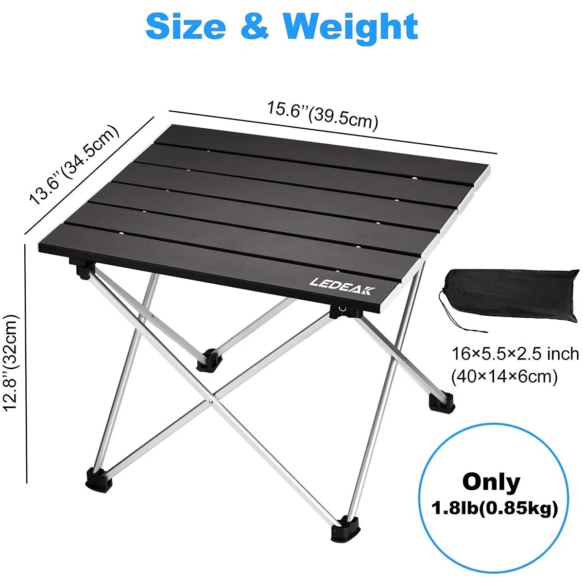 Table de Camping, Pliante Table Alliage d'aluminium Ultra-légère Portable avec Sac de Transport, Facile à Nettoy, pour Les activités en Plein air, Pique-Nique, Cuisine, Plage, Randonnée
